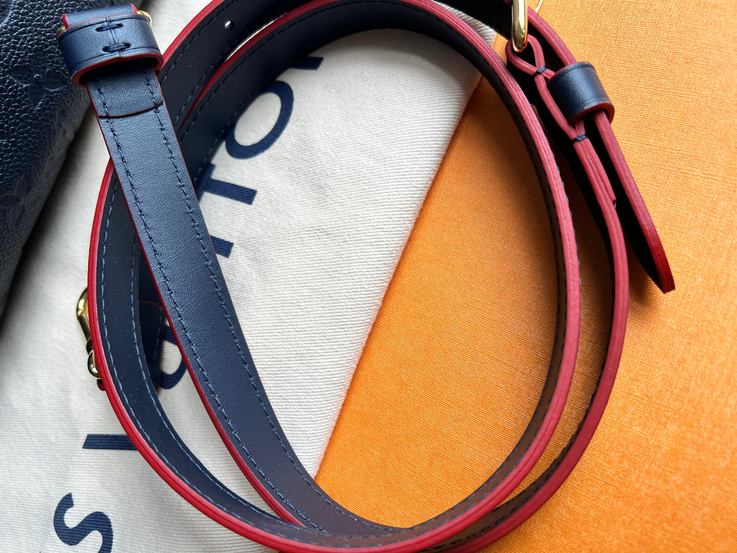 Louis Vuitton V Tote MM Navy Empreinte (RRP £2,390)