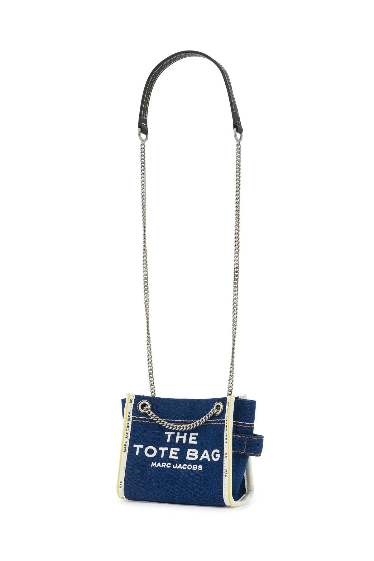 THE DENIM CHAIN CROSSBODY TOTE BAG