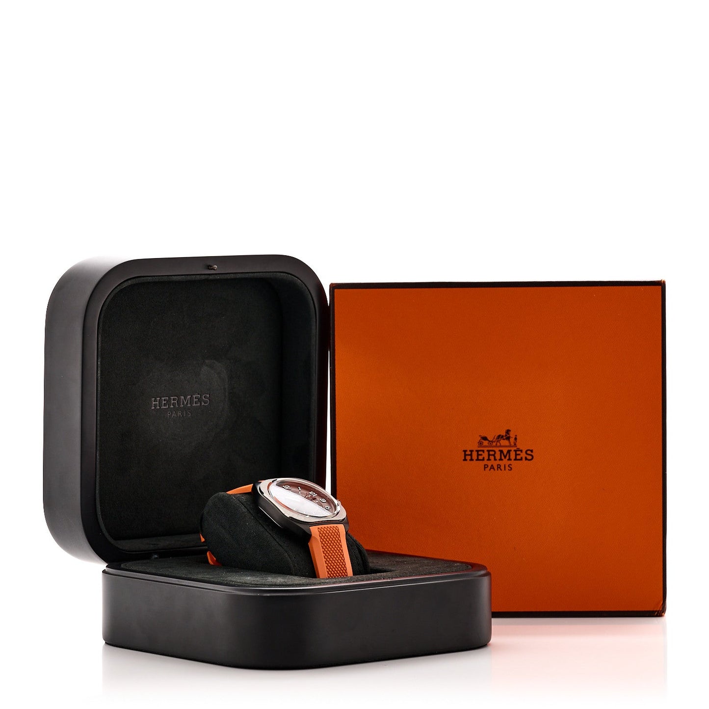 DLC Coated Titanium Rubber 39mm H08 Automatic Watch Orange