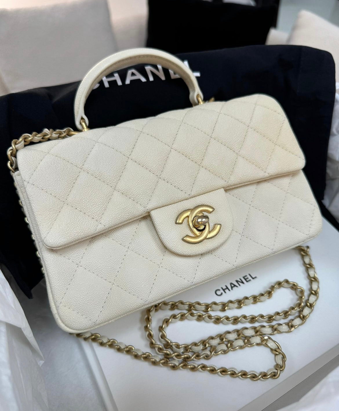 Chanel Luxury Caviar Gold Handbag