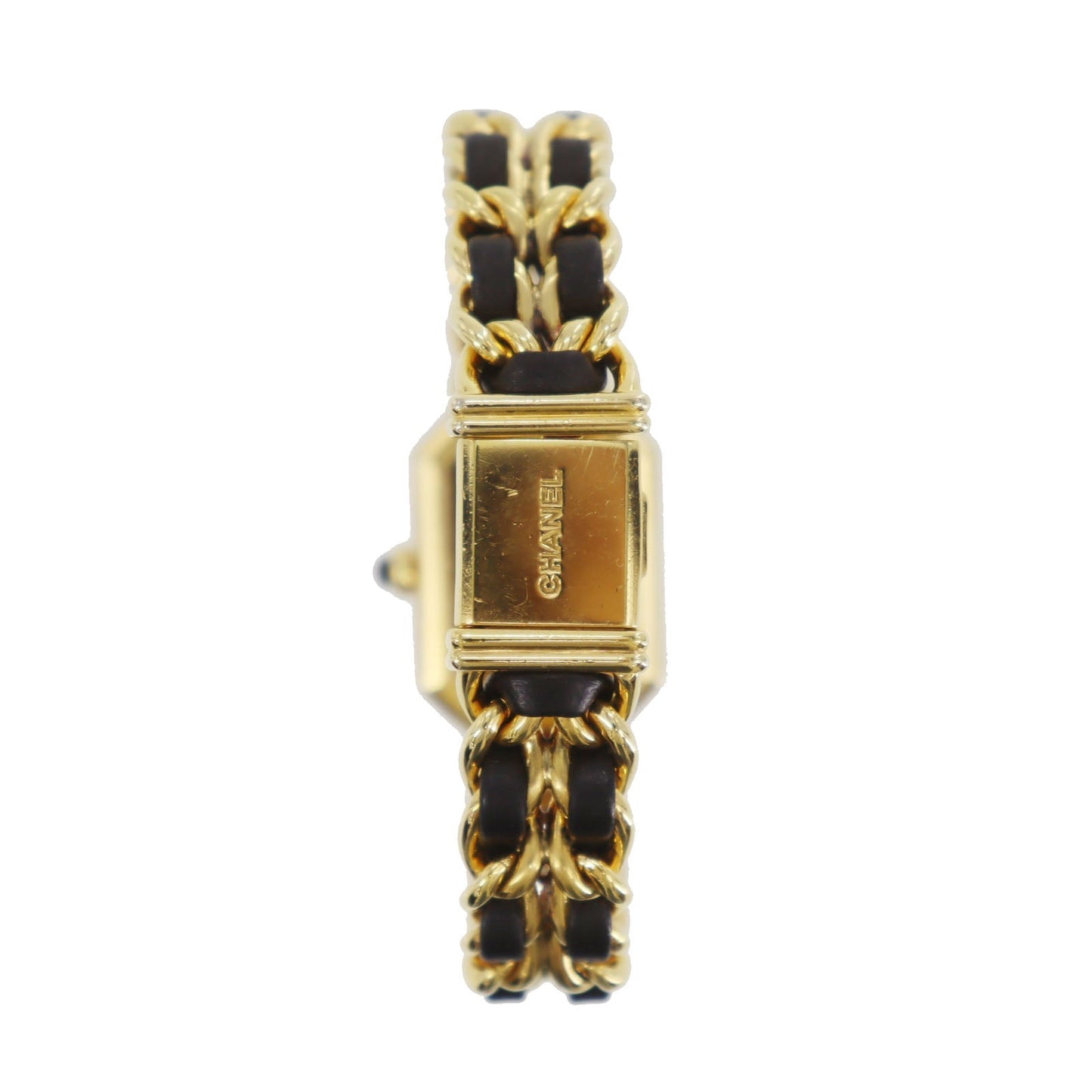 CHANEL Premiere Discontinued Wristwatches M Gold Black Quartz Swiss #CO496 S