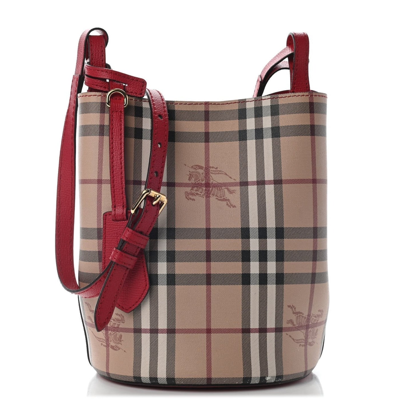Haymarket Check Colours Small Lorne Bucket Crossbody Poppy Red