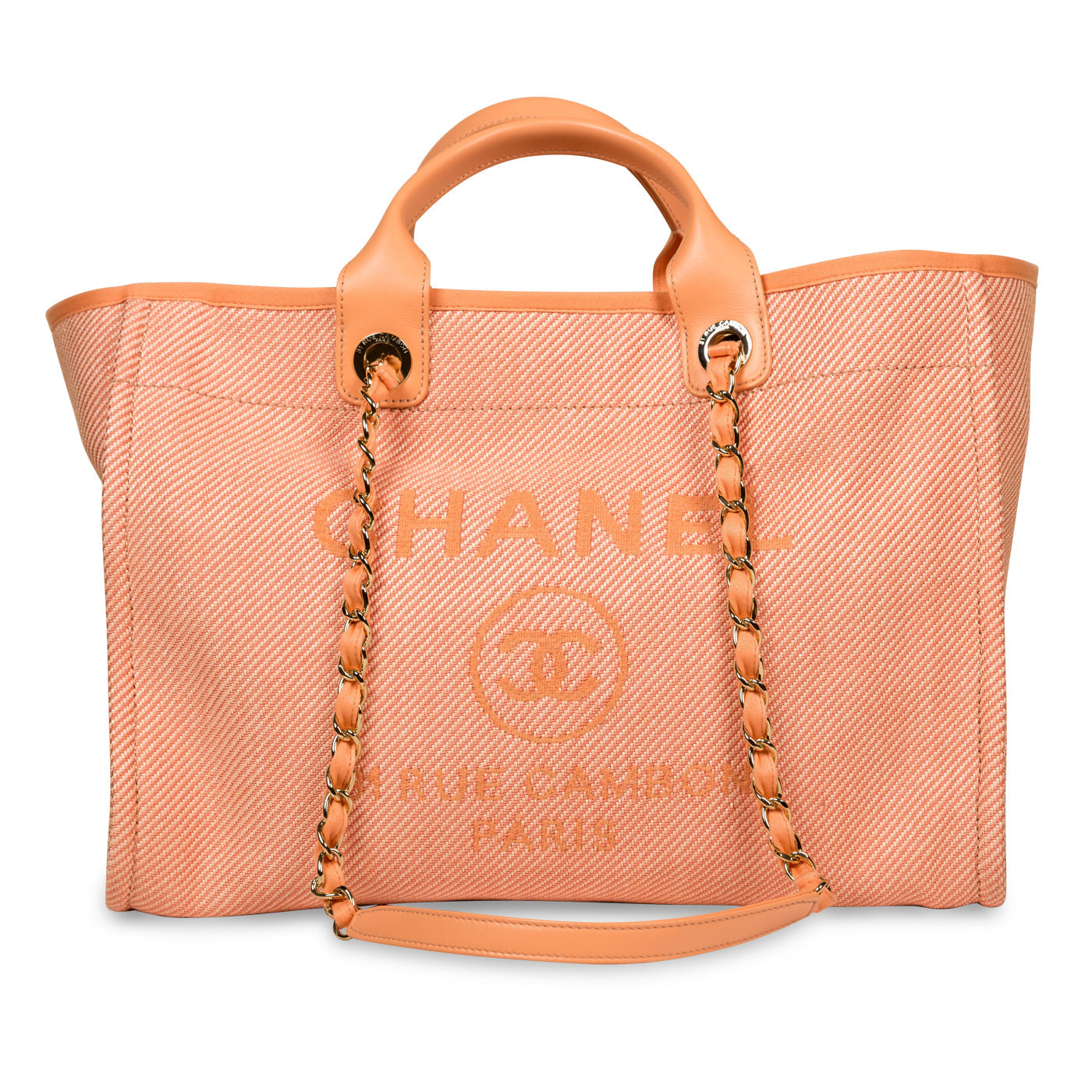 Chanel Cambon Canvas Gold Tote Bag Canvas