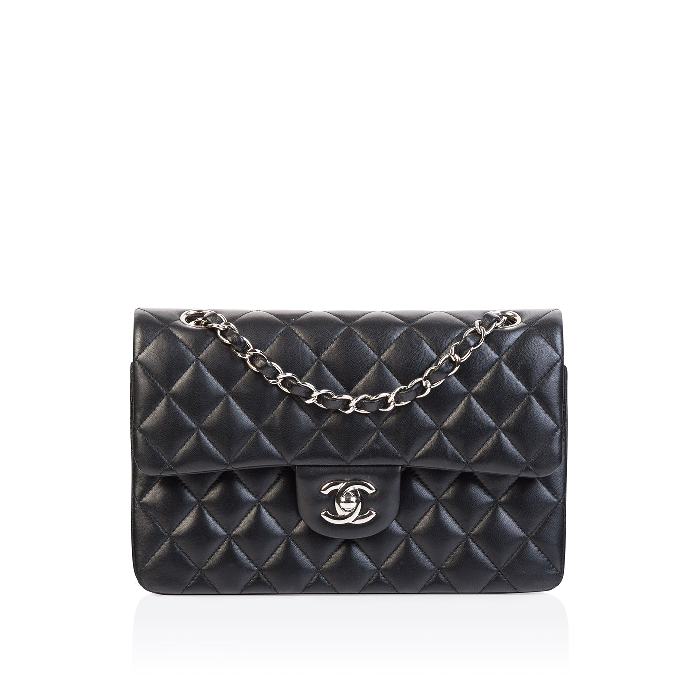 Chanel Classic Flap Lambskin Black Shoulder Bag Style 272