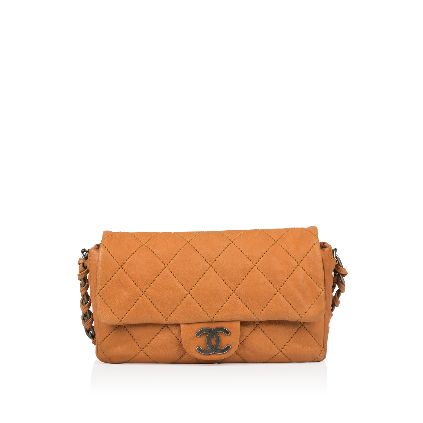 Chanel Classic Flap Leather Beige Shoulder Bag