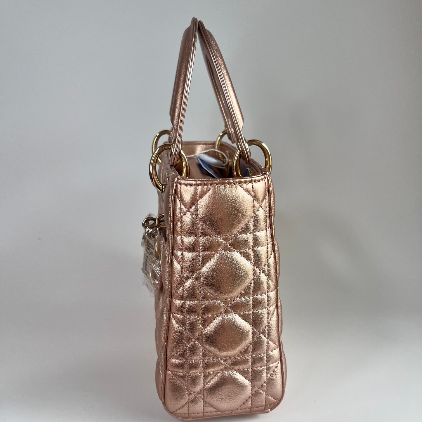 Lady Dior ABCdior Small Pink Irediscent and Metallic Cannage Lambskin Handbag
