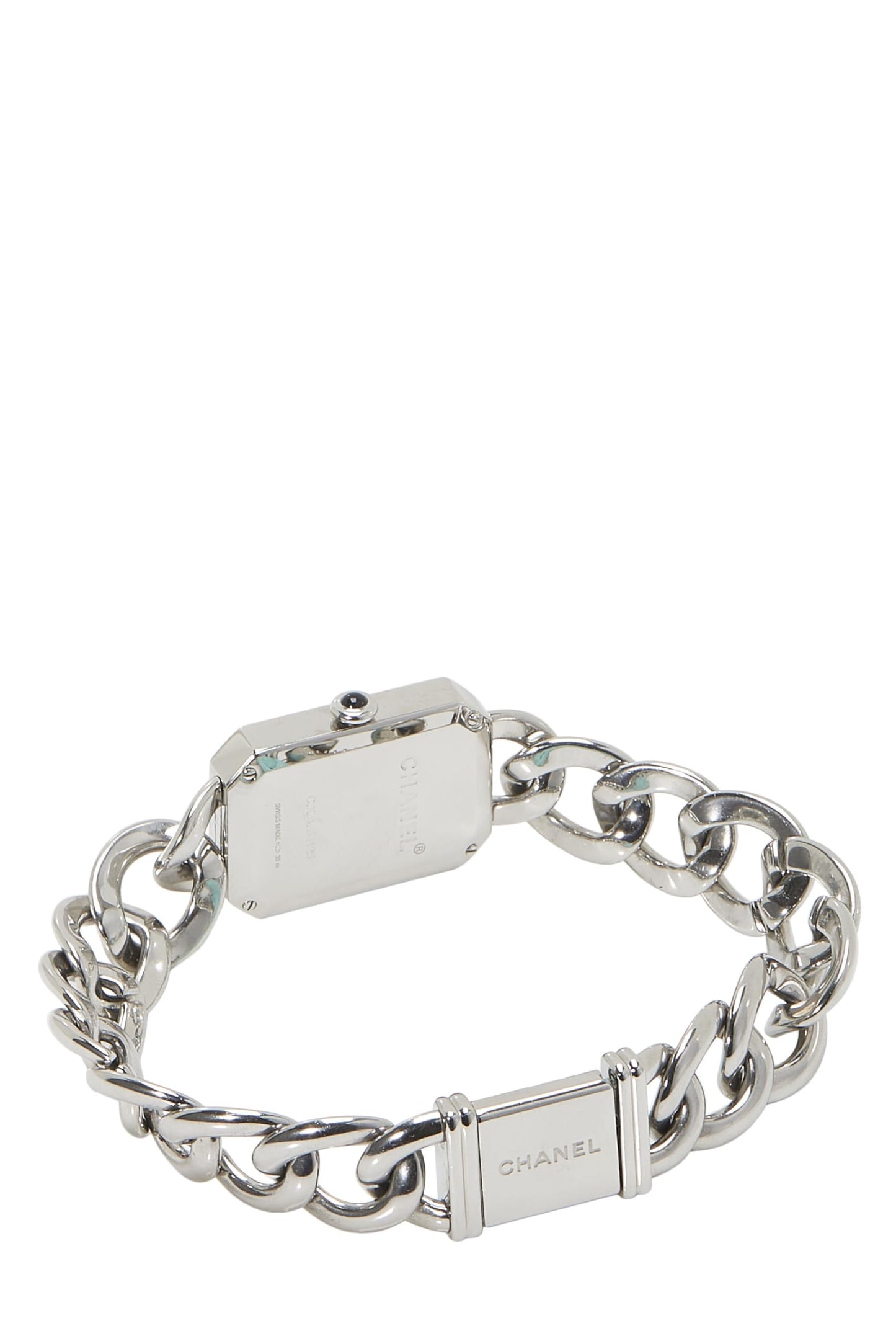 Chanel, Black & Silver Premiere Gourmette Watch, Silver