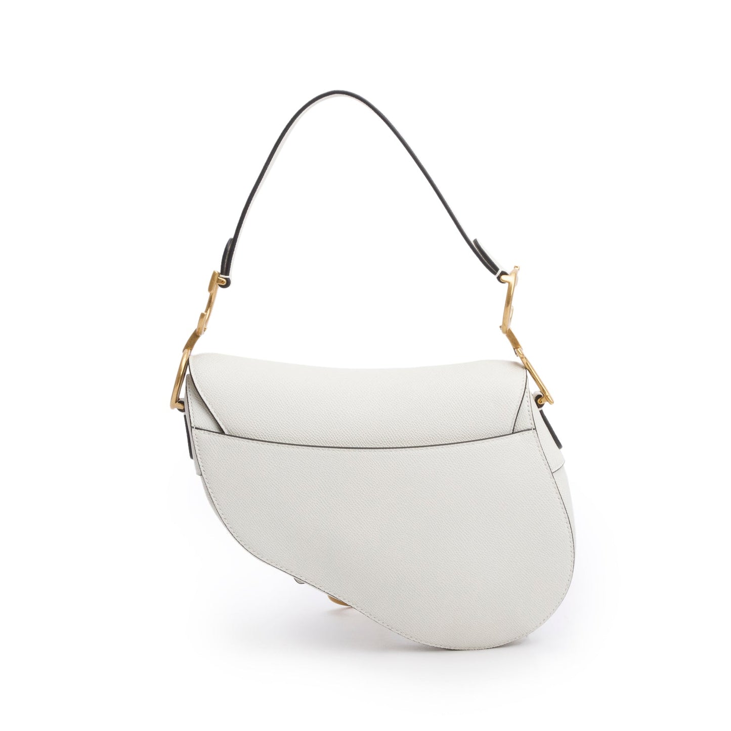 Christian Dior 2021 Cream Grained Calfskin Saddle Bag