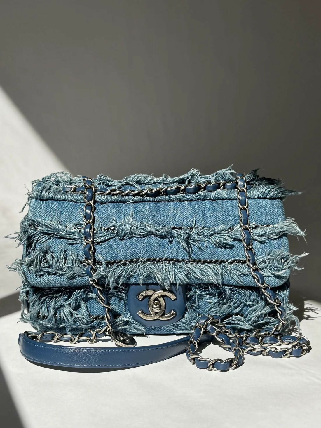 Chanel Timeless Silver Shoulder Bag