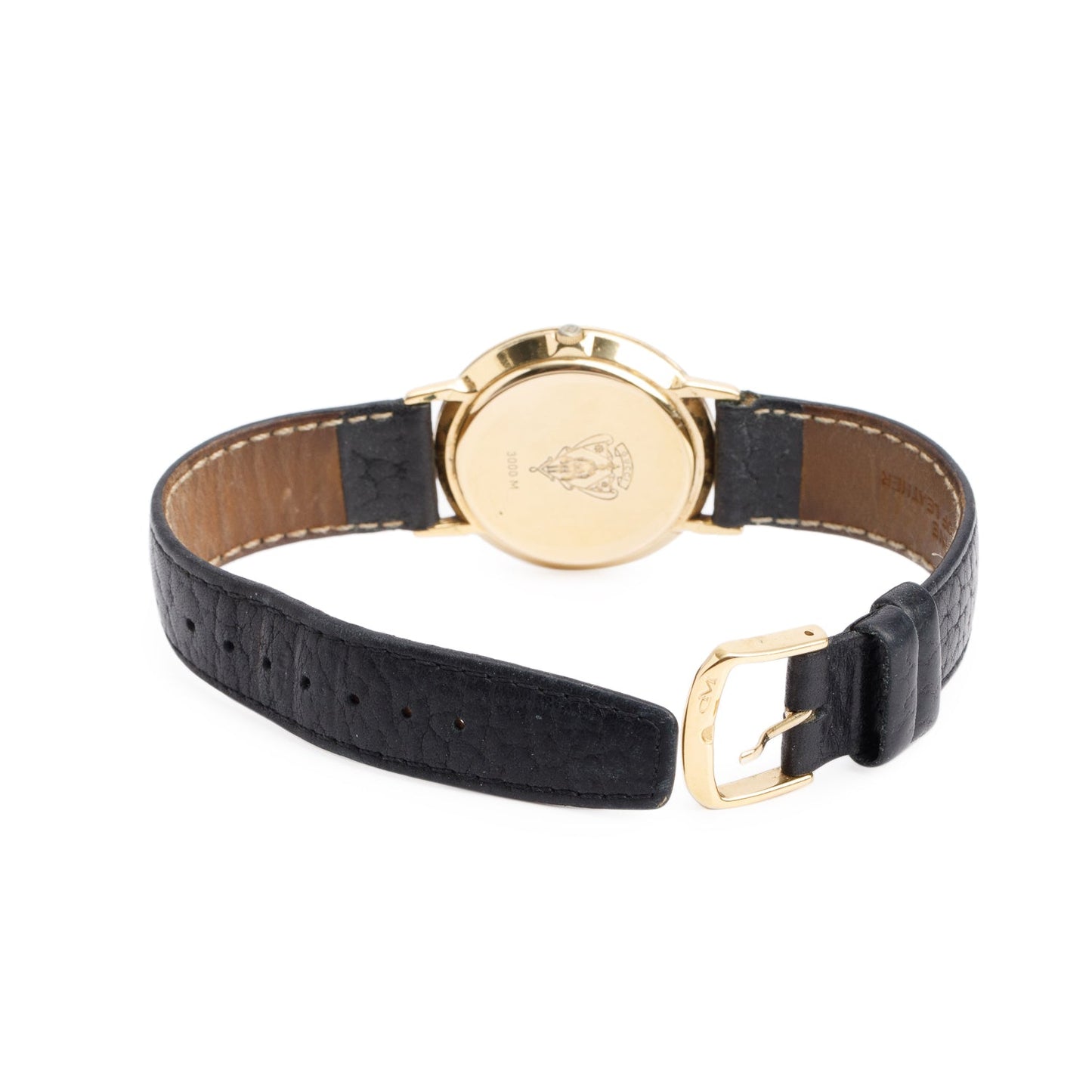 Gucci Gold Plated Stainless Steel 3000 Series 33MM Watch Black Dial