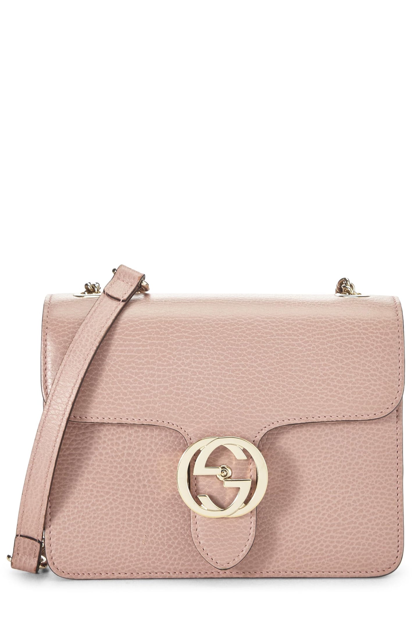 Gucci, Pink Leather Interlocking Crossbody Small, Pink