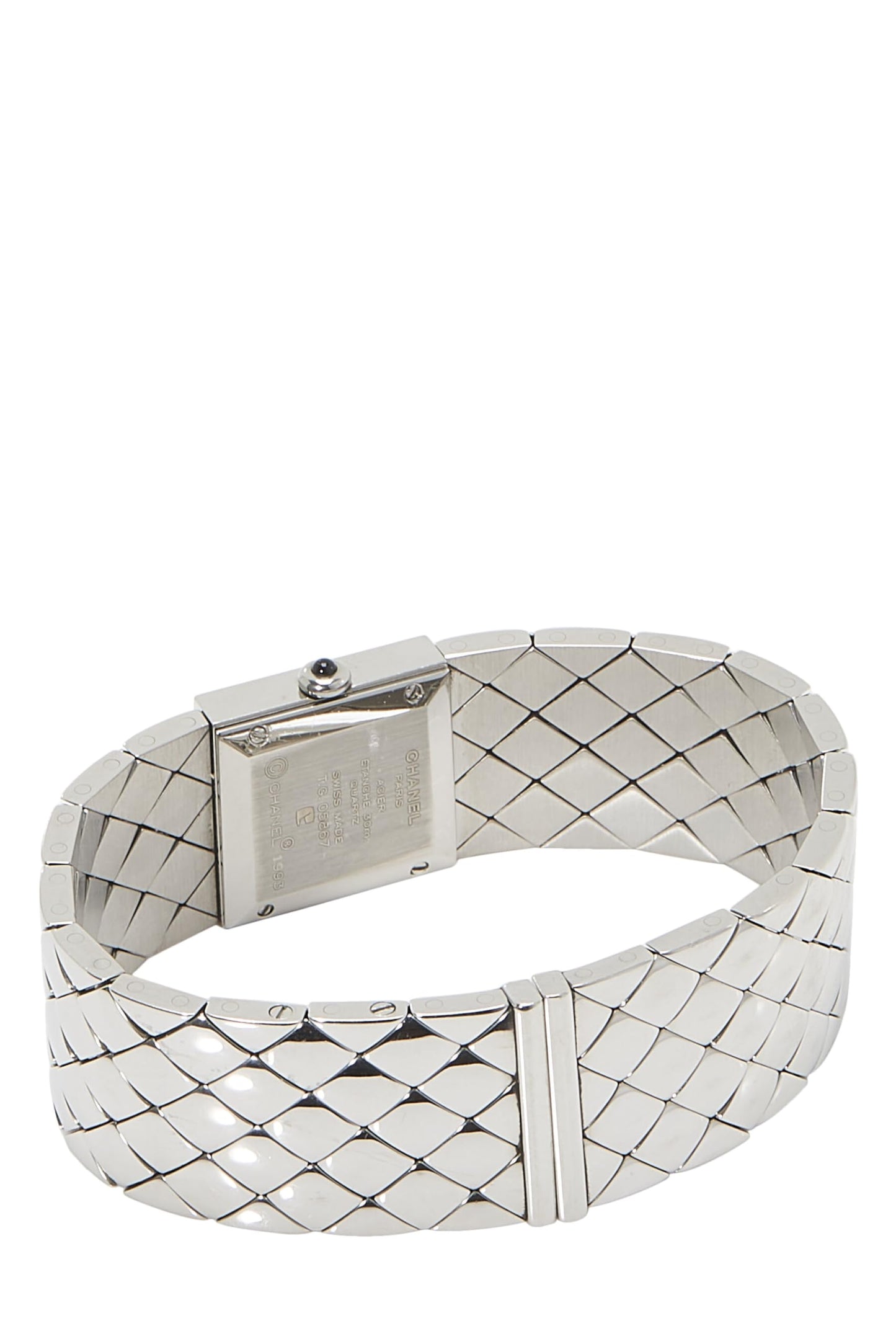 Chanel, Stainless Steel Matelassé Watch, Black