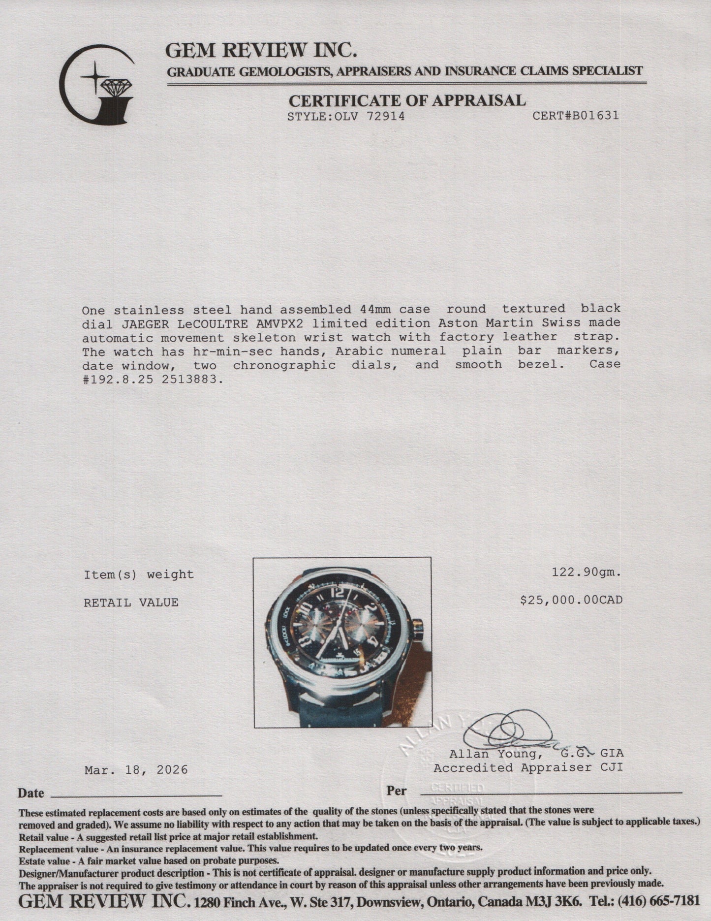 Jaeger LeCoultre AMVOX2 Stainless Steel Limited Edition Aston Martin 44 MM Automatic Chronograph DBS Watch w/ Box & Papers