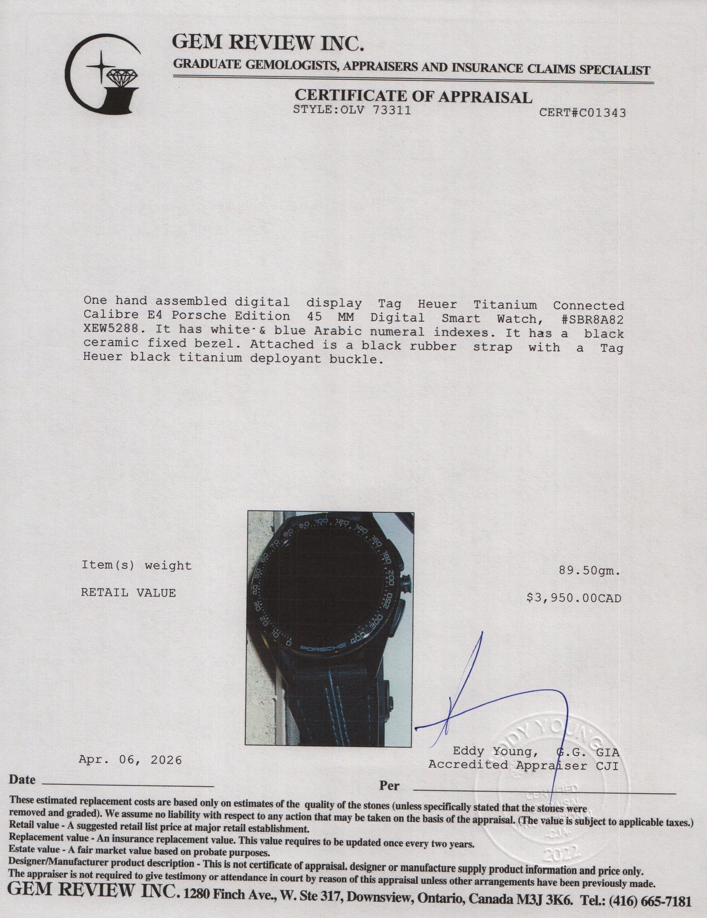 Tag Heuer Titanium Connected Calibre E4 Porsche Edition 45 MM Digital Smart Watch SBR8A82 w/ Box & Papers