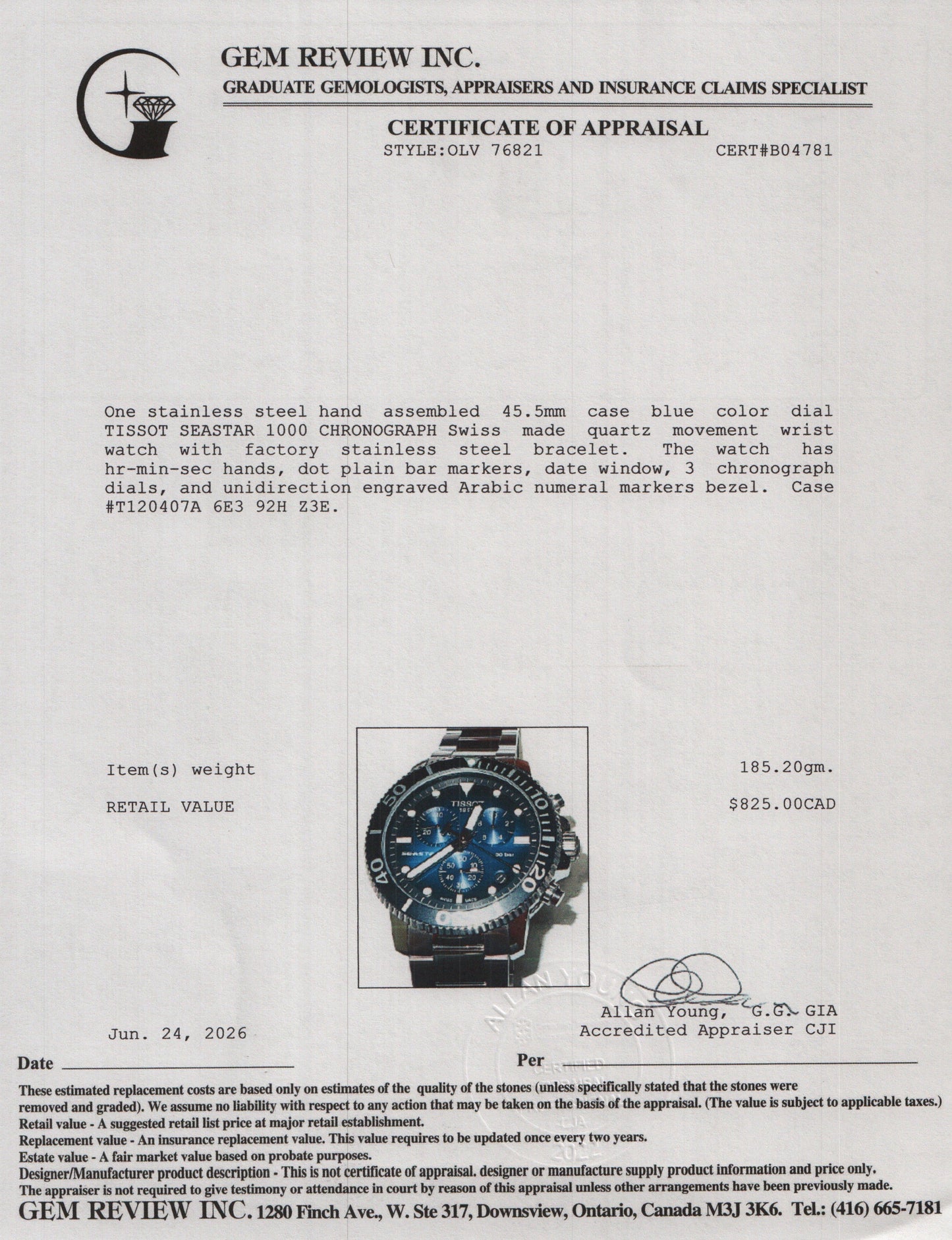 Tissot Stainless Steel Seastar 1000 45.5 MM Chronograph Quartz Watch Blue Dial w/ Box