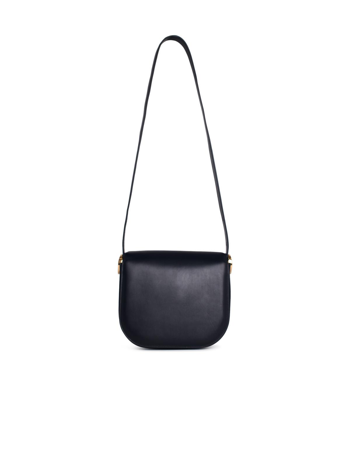 Jil Sander 'Coin' Midi Black Leather Crossbody Bag Woman