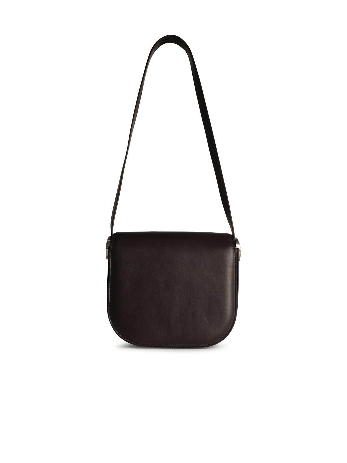 Jil Sander 'Coin' Medium Brown Leather Crossbody Bag Woman