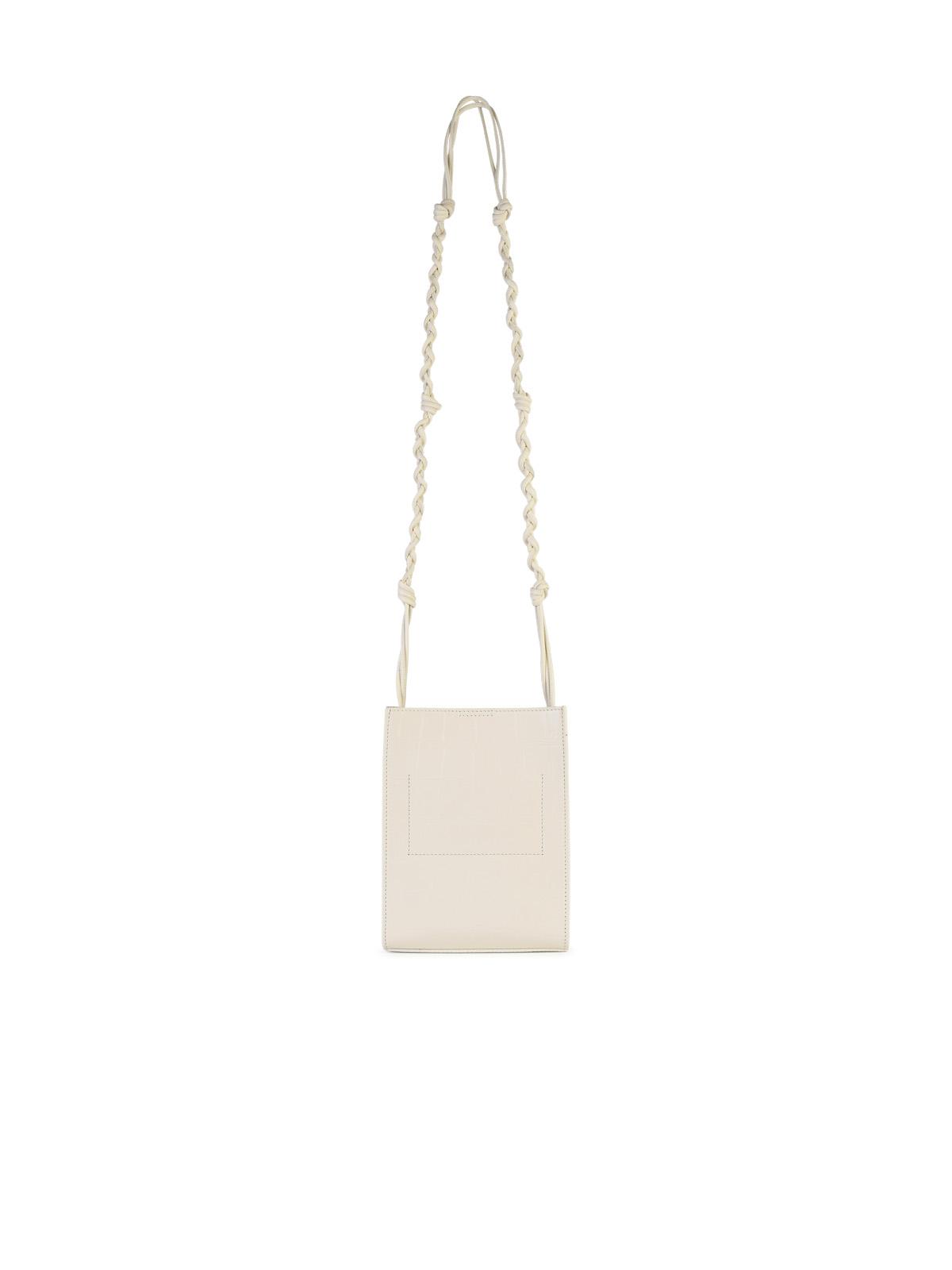 Jil Sander 'Tangle' Ivory Leather Crossbody Bag Woman
