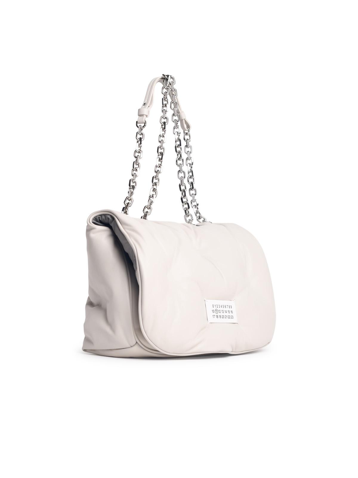 Maison Margiela 'Glam Slam' Cream Leather Crossbody Bag Woman
