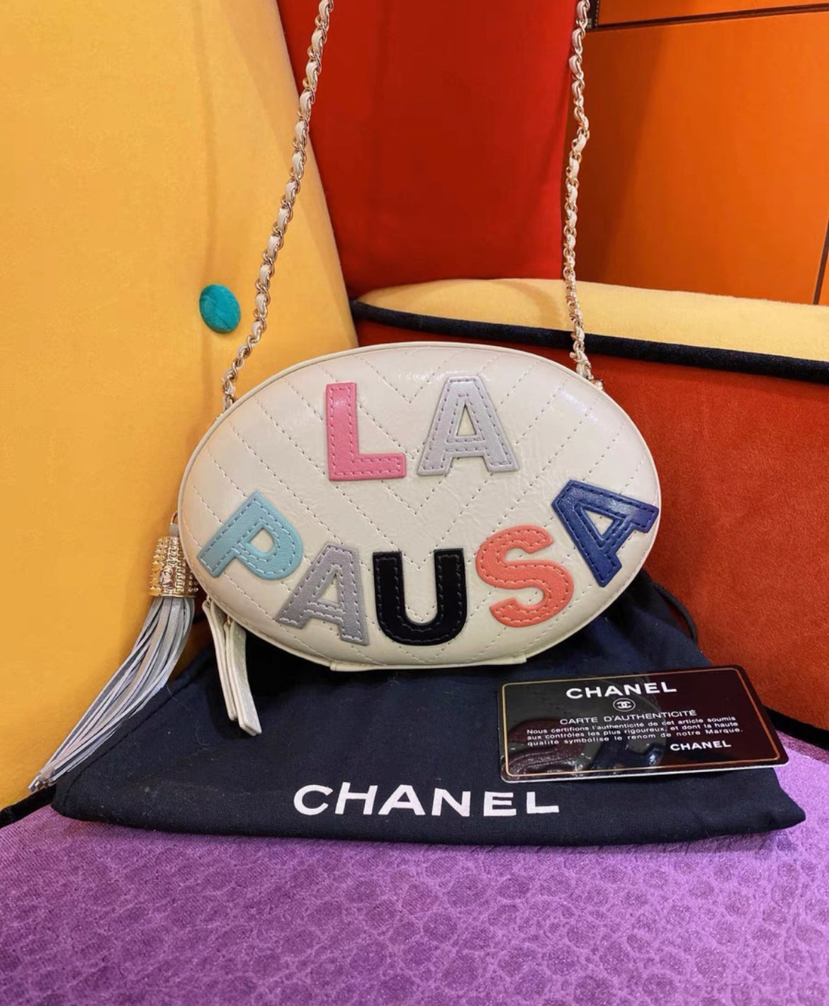Chanel Timeless Lambskin White Handbag
