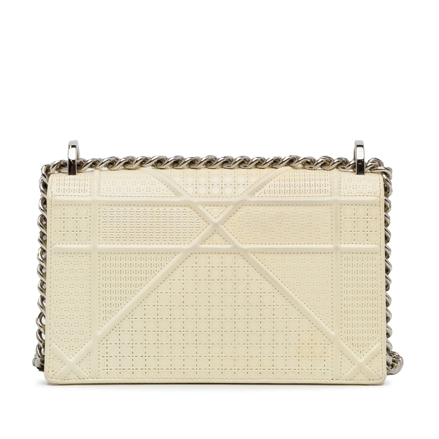 White Dior Medium Patent Diorama Crossbody Bag