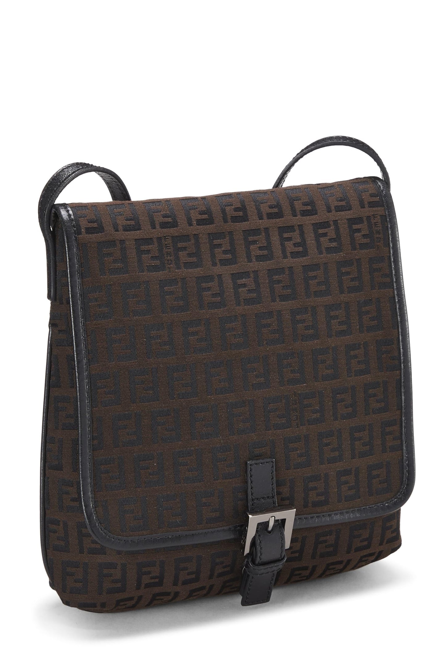Fendi, Brown Zucchino Canvas Crossbody Small, Brown