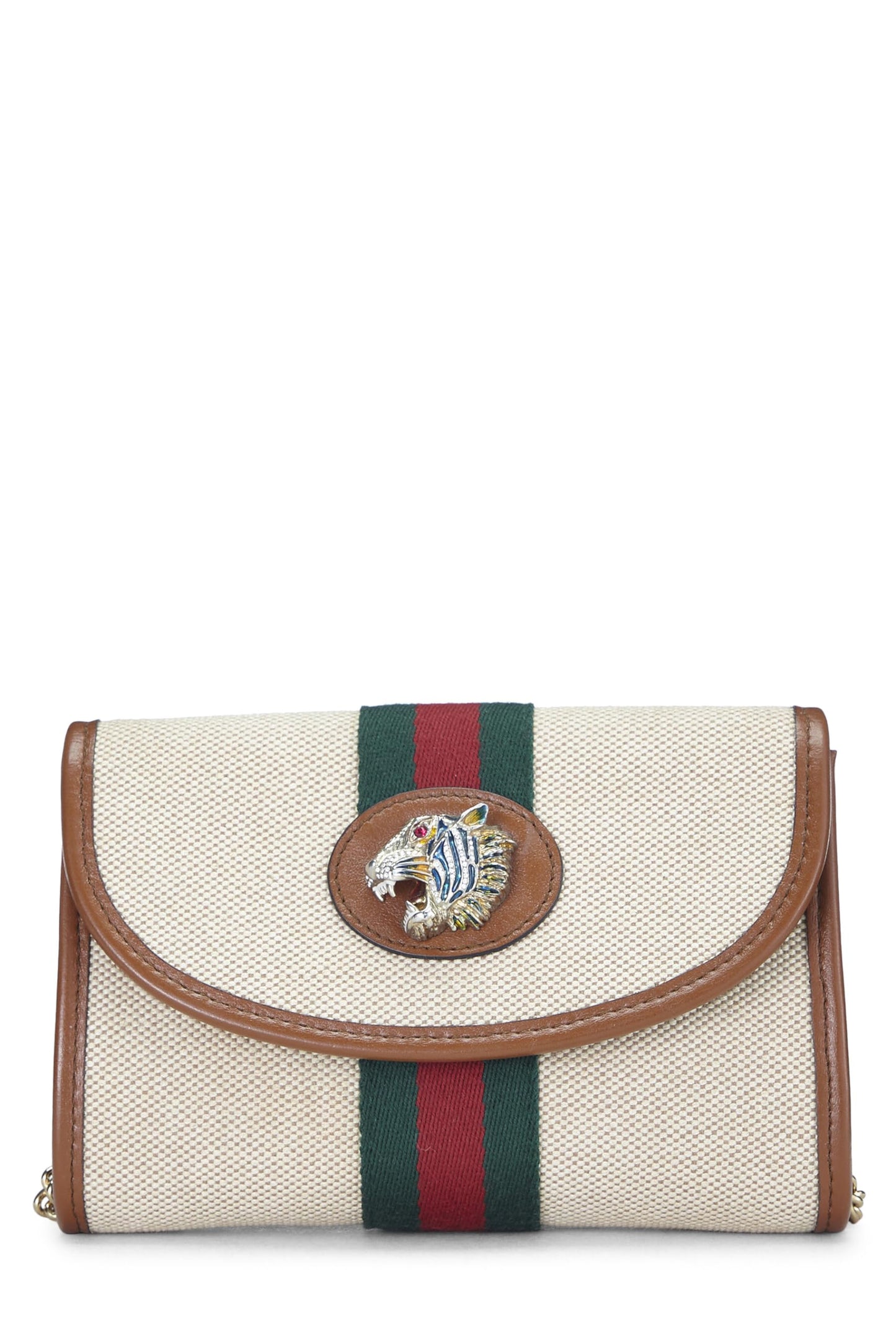 Gucci, Brown Canvas Rajah Crossbody Bag Mini, Brown