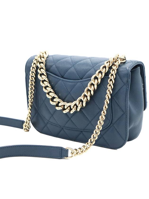 Chanel Blue Caviar CC Logo Small Gold Stud Chain Shoulder Bag 24th Chanel