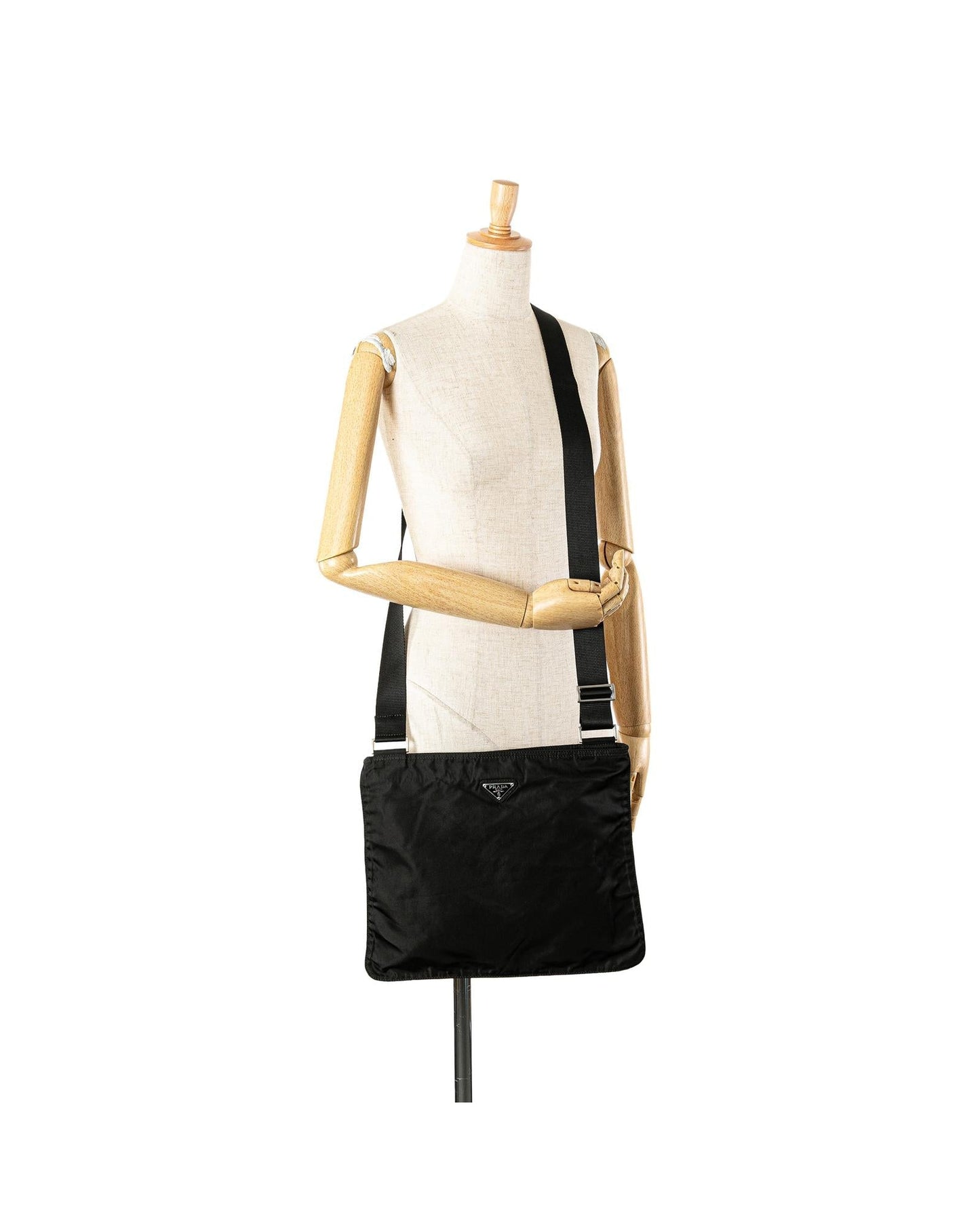 Nylon Zip Top Crossbody Bag with Adjustable Strap
