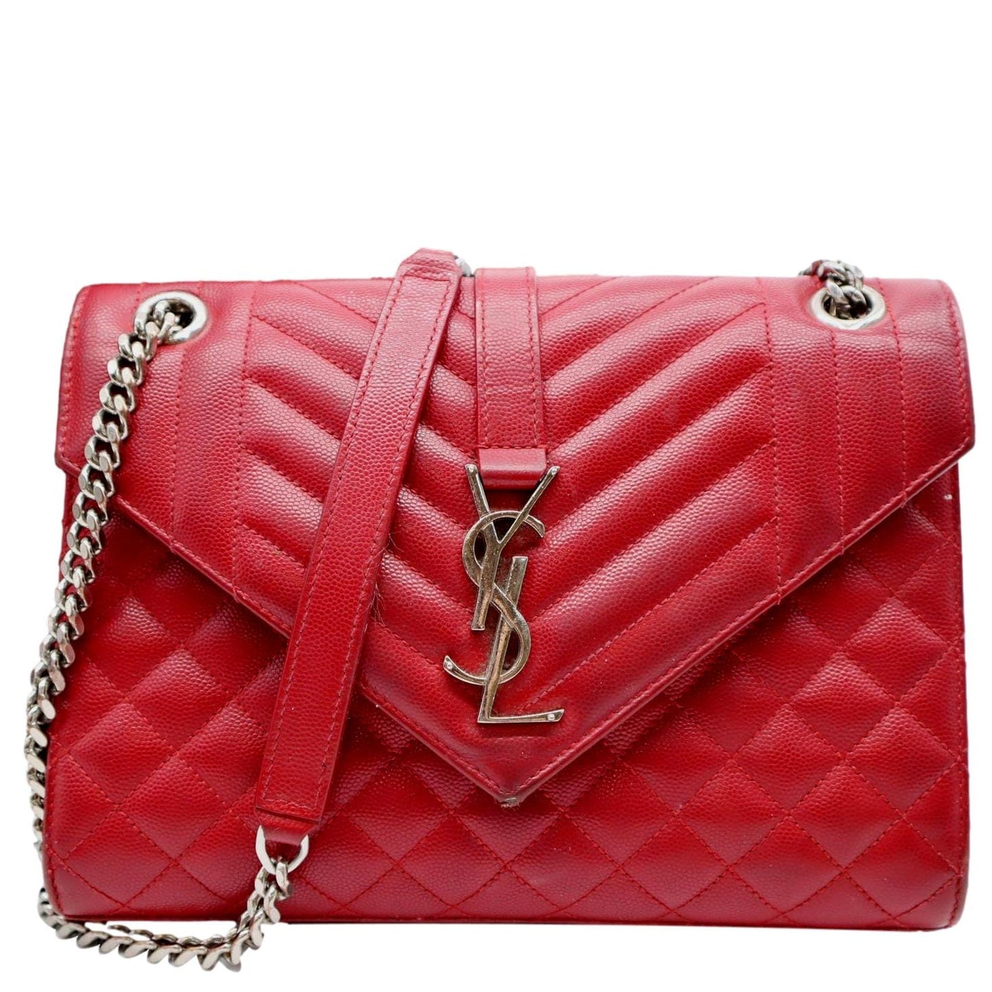 Saint Laurent Envelope Leather Red Shoulder Bag Style 8