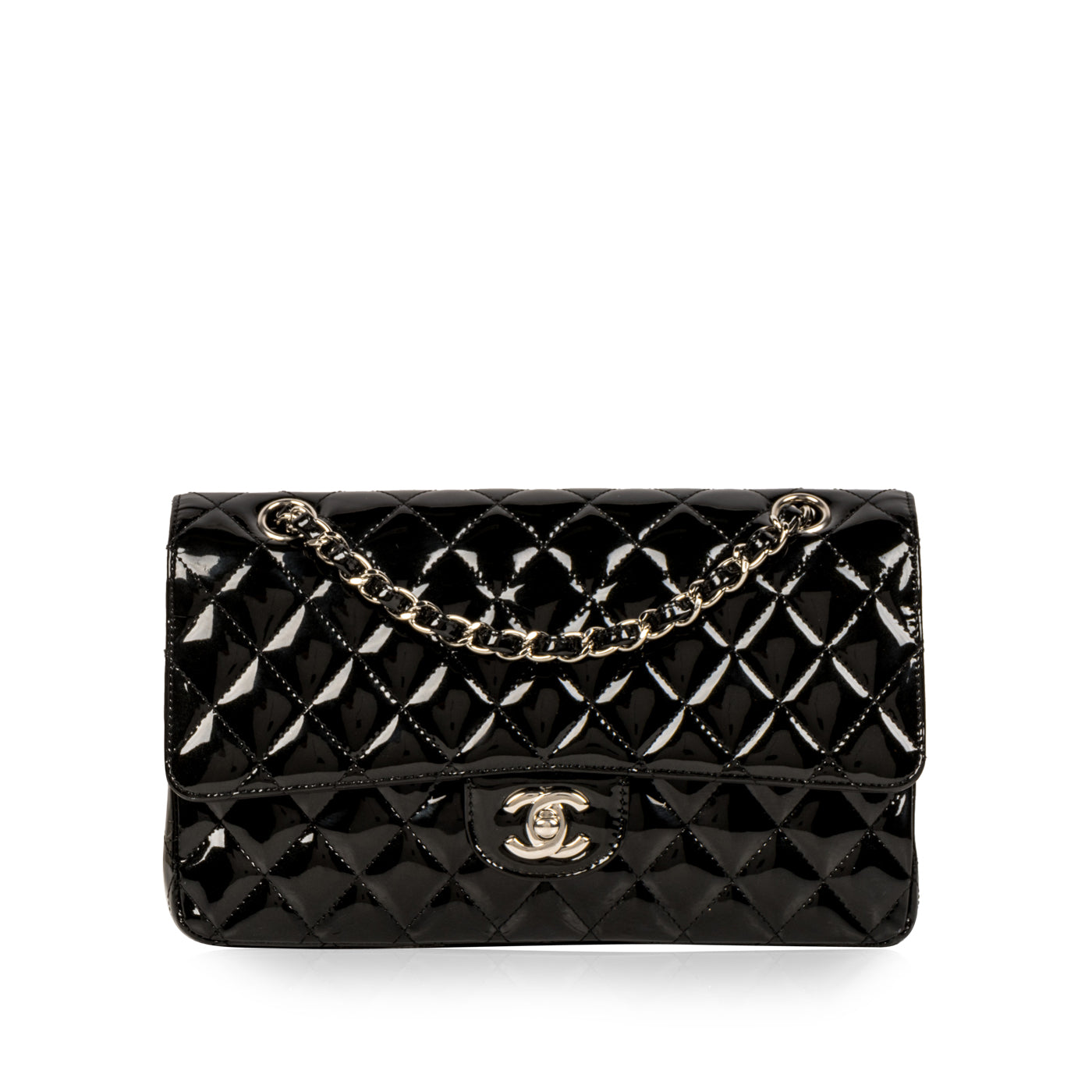 Chanel Classic Flap Patent Leather Black Shoulder Bag Style 5