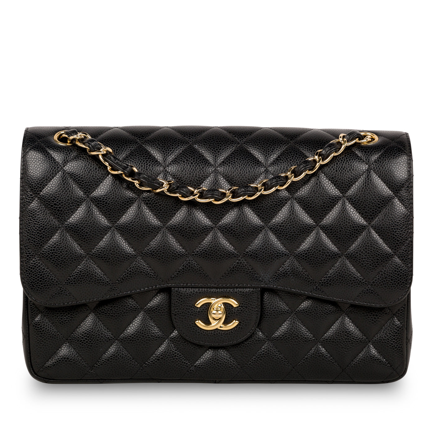 Chanel Classic Flap Lambskin Black Shoulder Bag Style 52