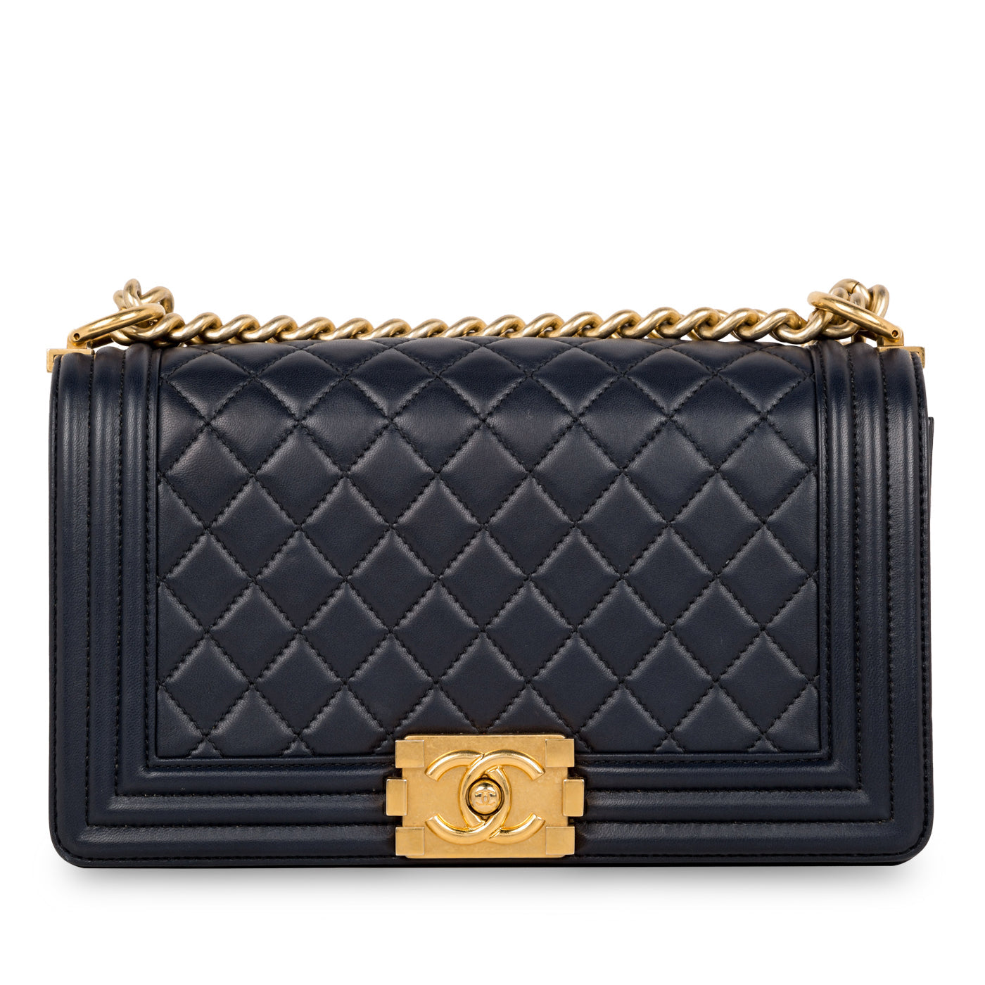 Chanel Boy Bag Lambskin Gold Shoulder Bag Style 11