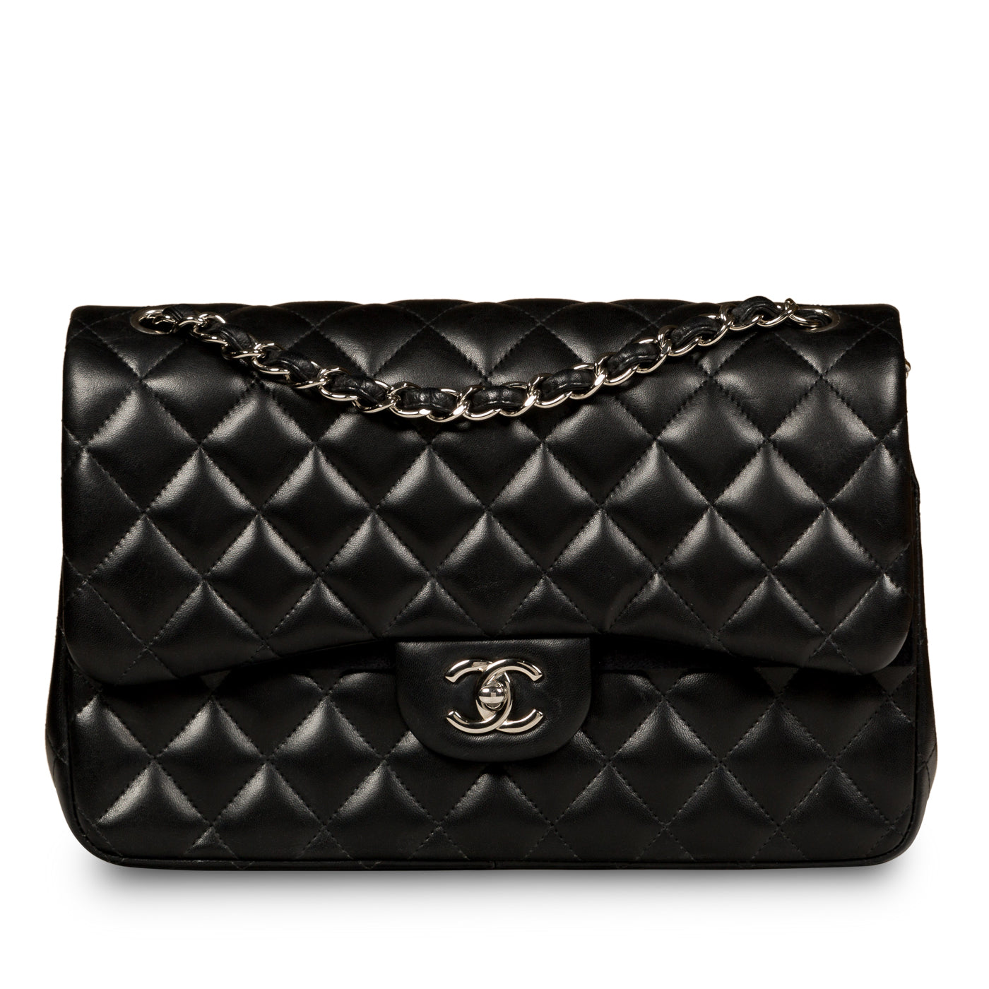 Chanel Classic Flap Lambskin Black Shoulder Bag Style 73