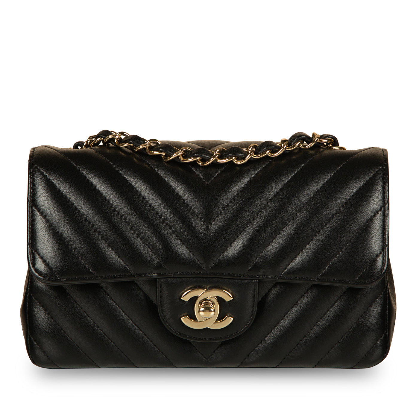 Chanel Classic Flap Lambskin Black Shoulder Bag Style 181