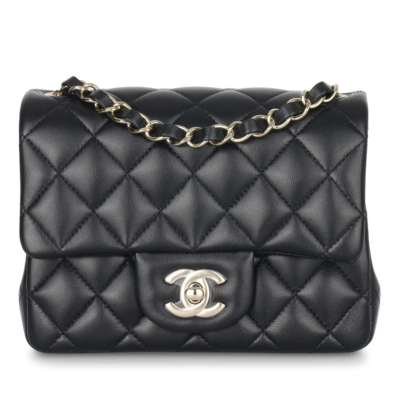 Chanel Classic Flap Lambskin Black Shoulder Bag Style 217