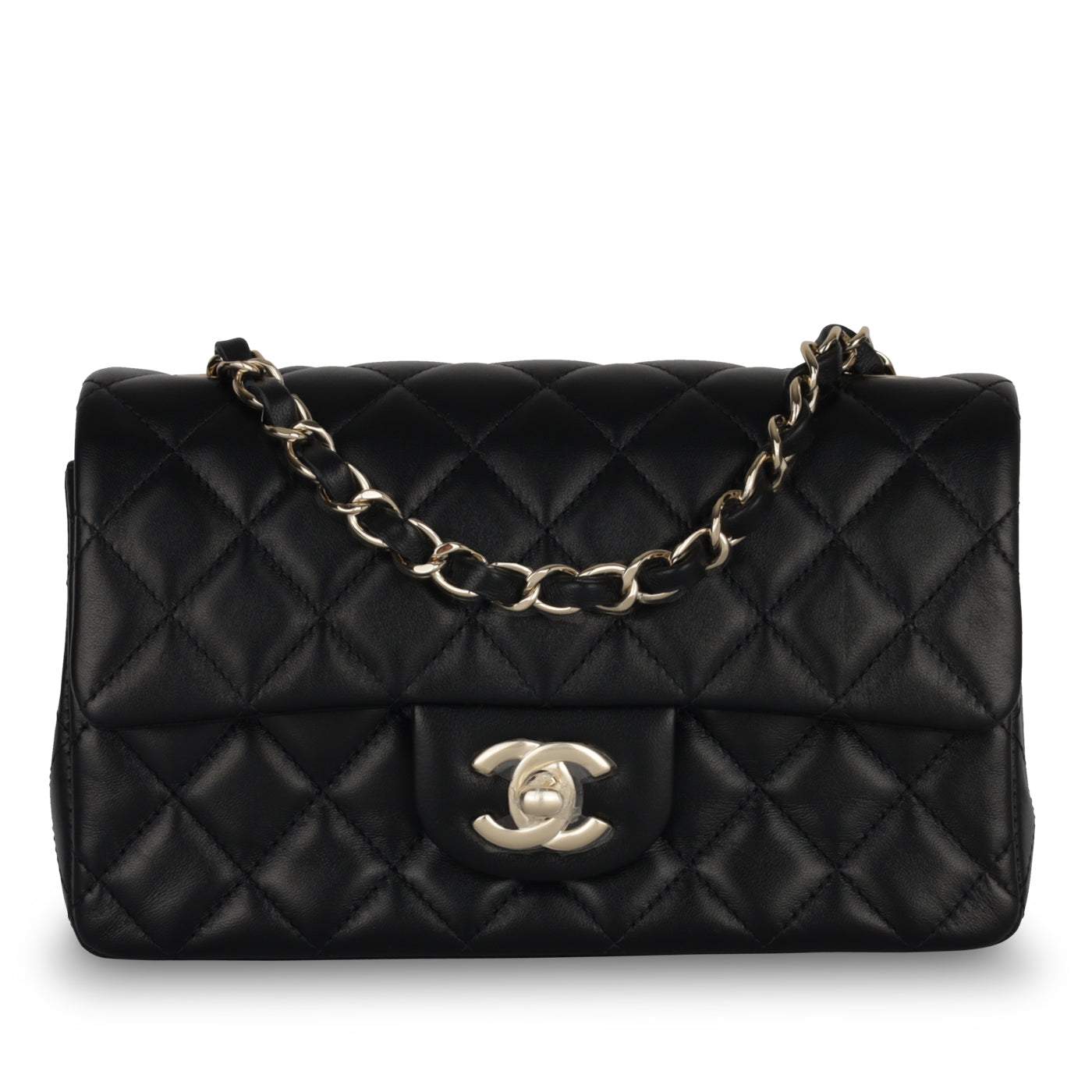 Chanel Classic Flap Lambskin Black Shoulder Bag Style 163