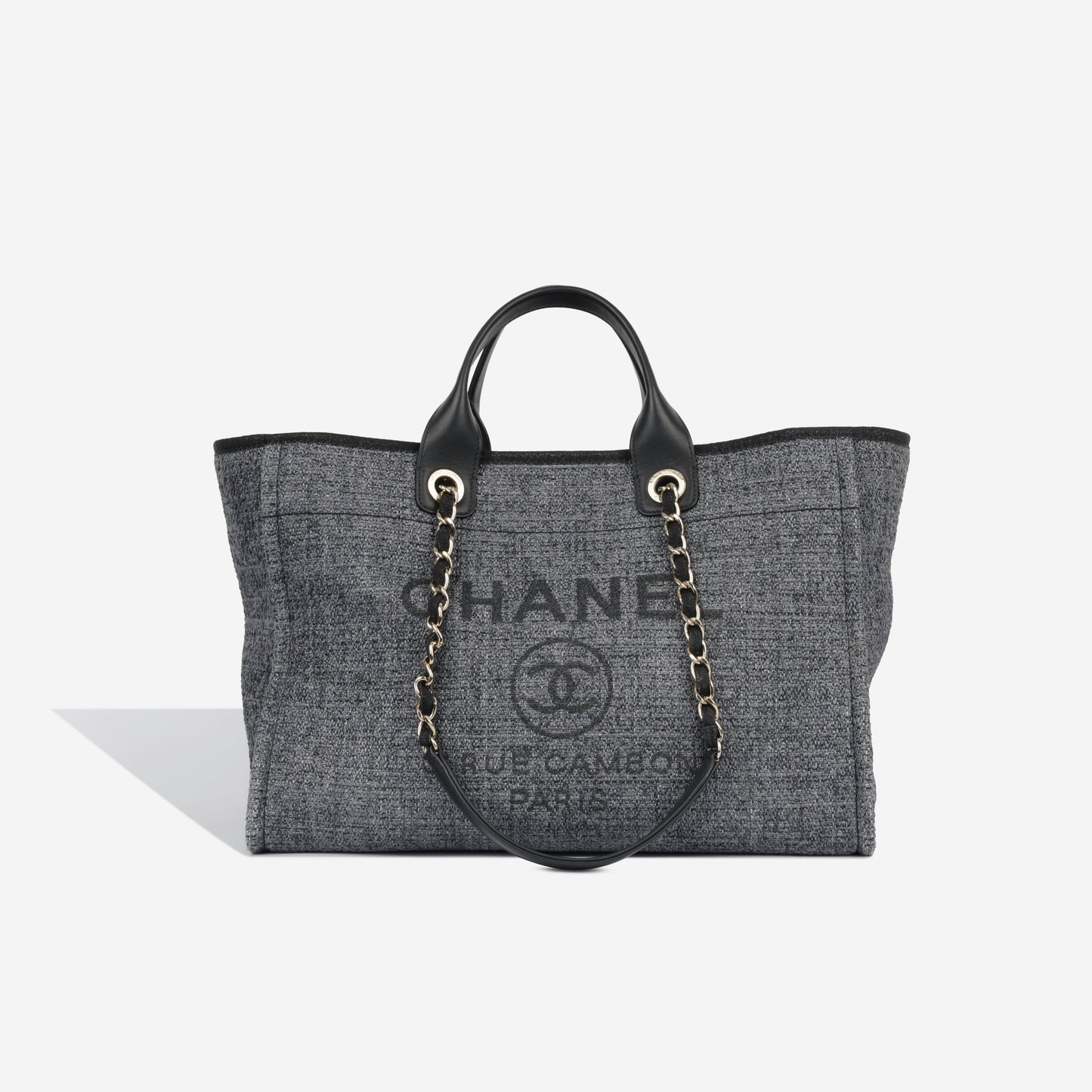 Chanel Cambon Tweed Black Tote Bag