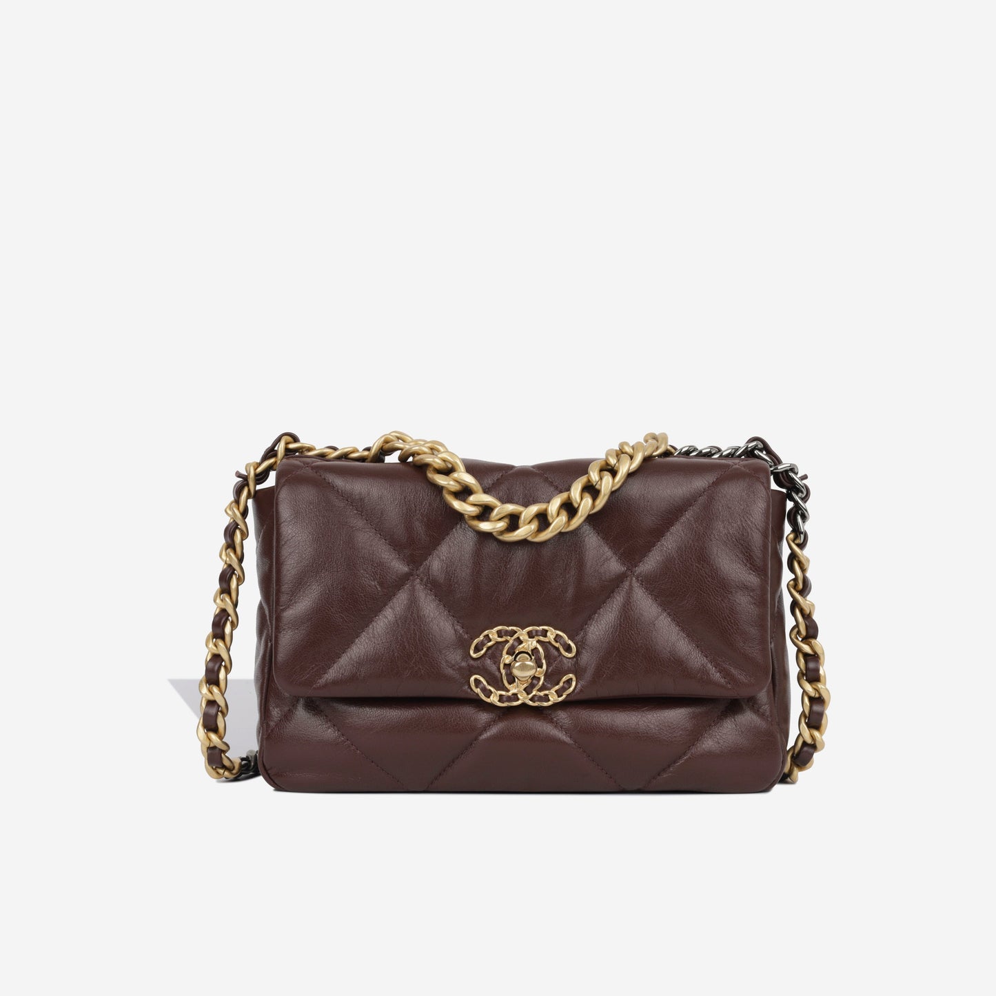 Chanel Chanel 19 Lambskin Brown Shoulder Bag