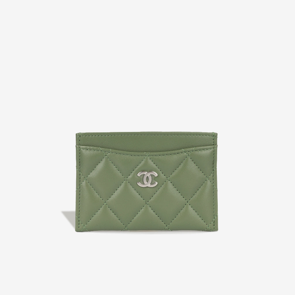 Chanel Lambskin Silver Handbag
