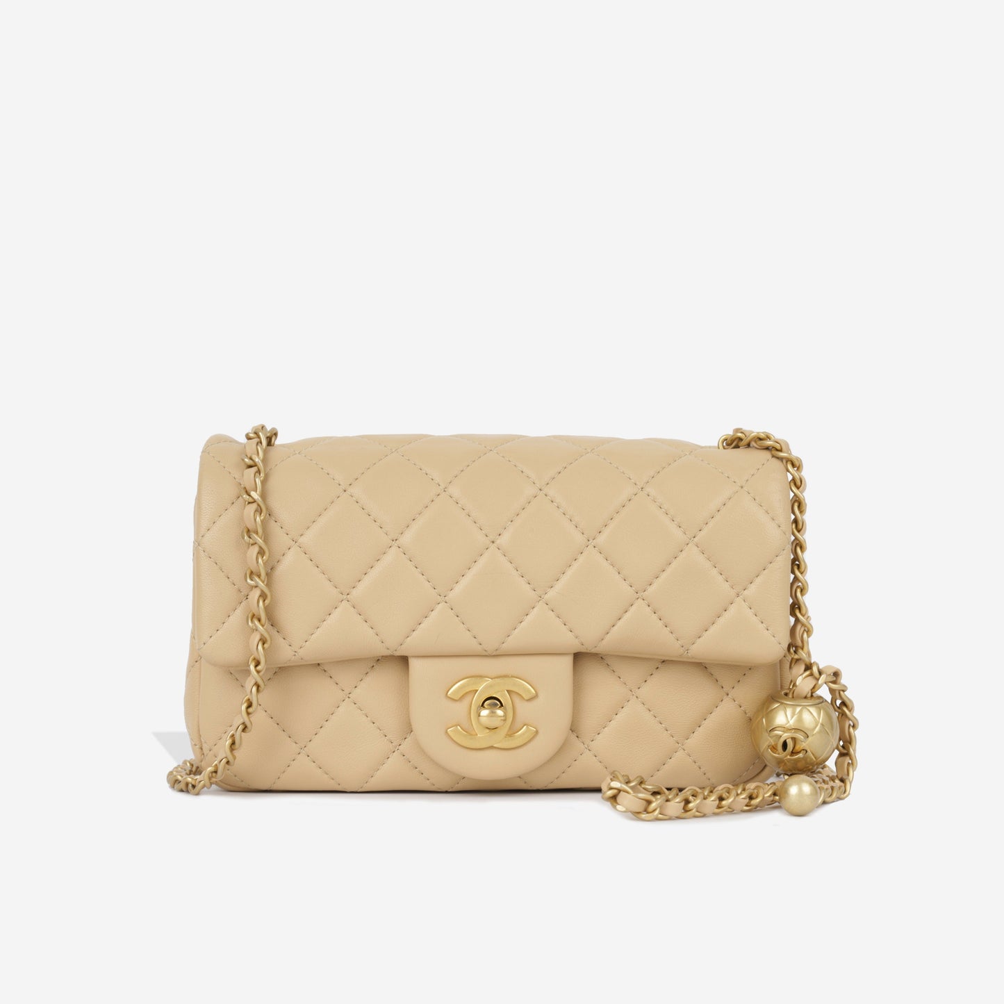 Chanel Classic Flap Lambskin Gold Shoulder Bag Style 130