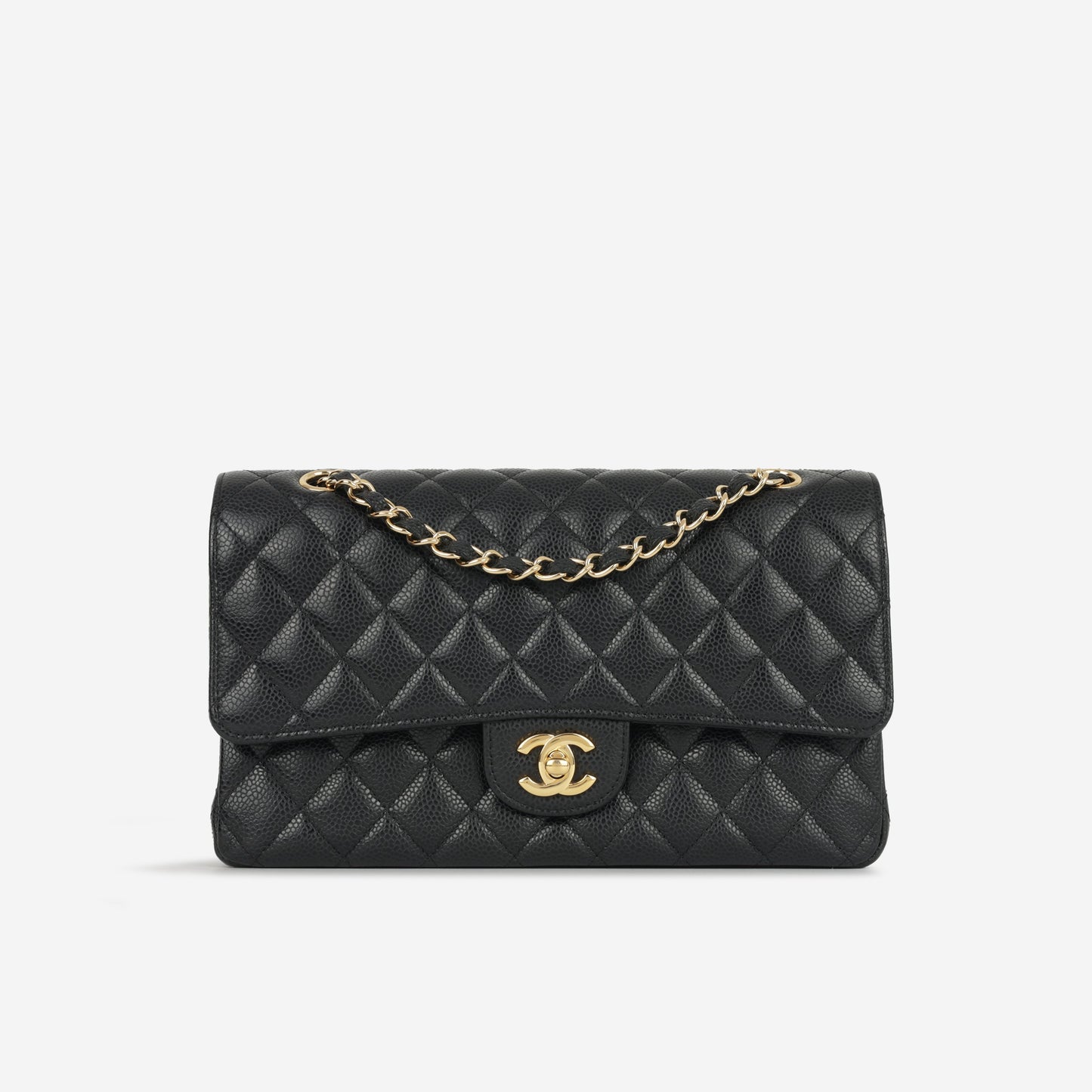 Chanel Classic Flap Lambskin Black Shoulder Bag Style 318