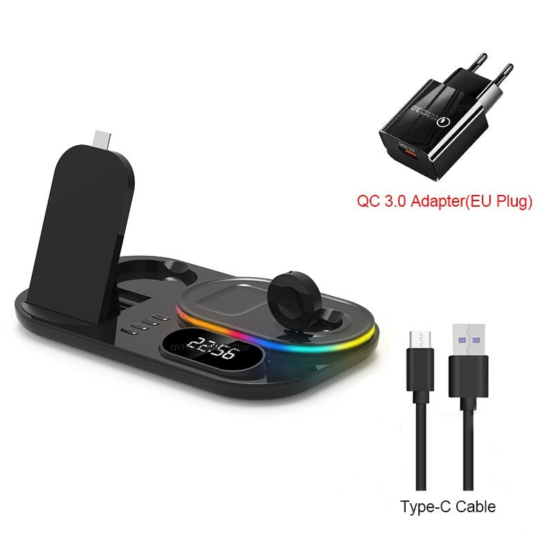 3 in 1 Qi-Certified Fast Wireless Charger Station For Samsung Devices