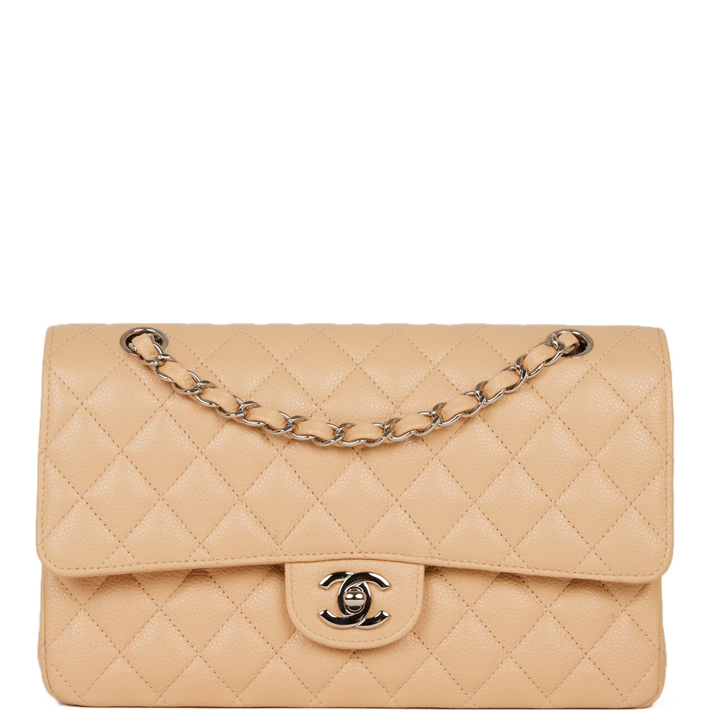 Chanel Pst Caviar Silver Tote Bag
