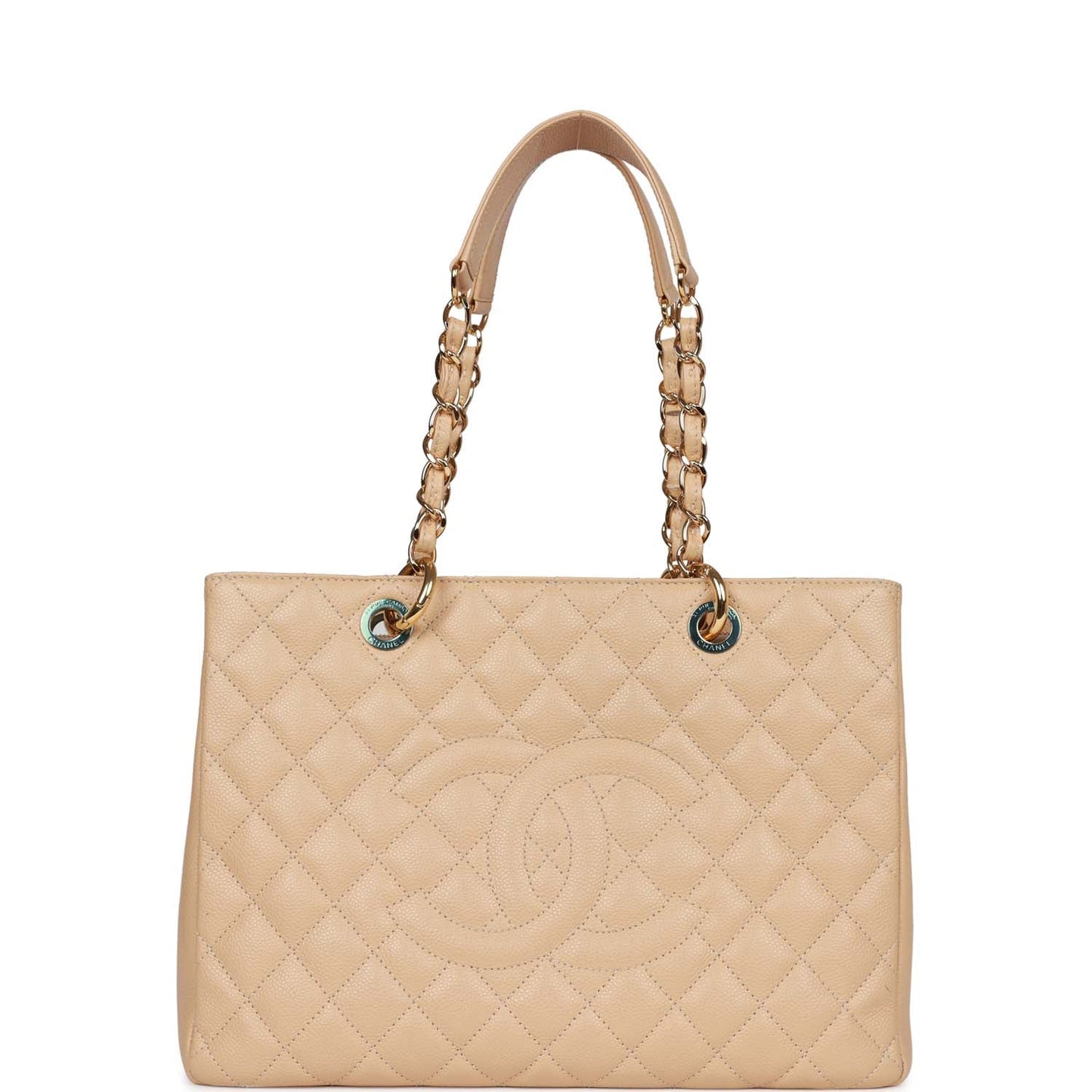 Chanel Grand Shopping Tote Gst Beige Caviar Gold Hardware