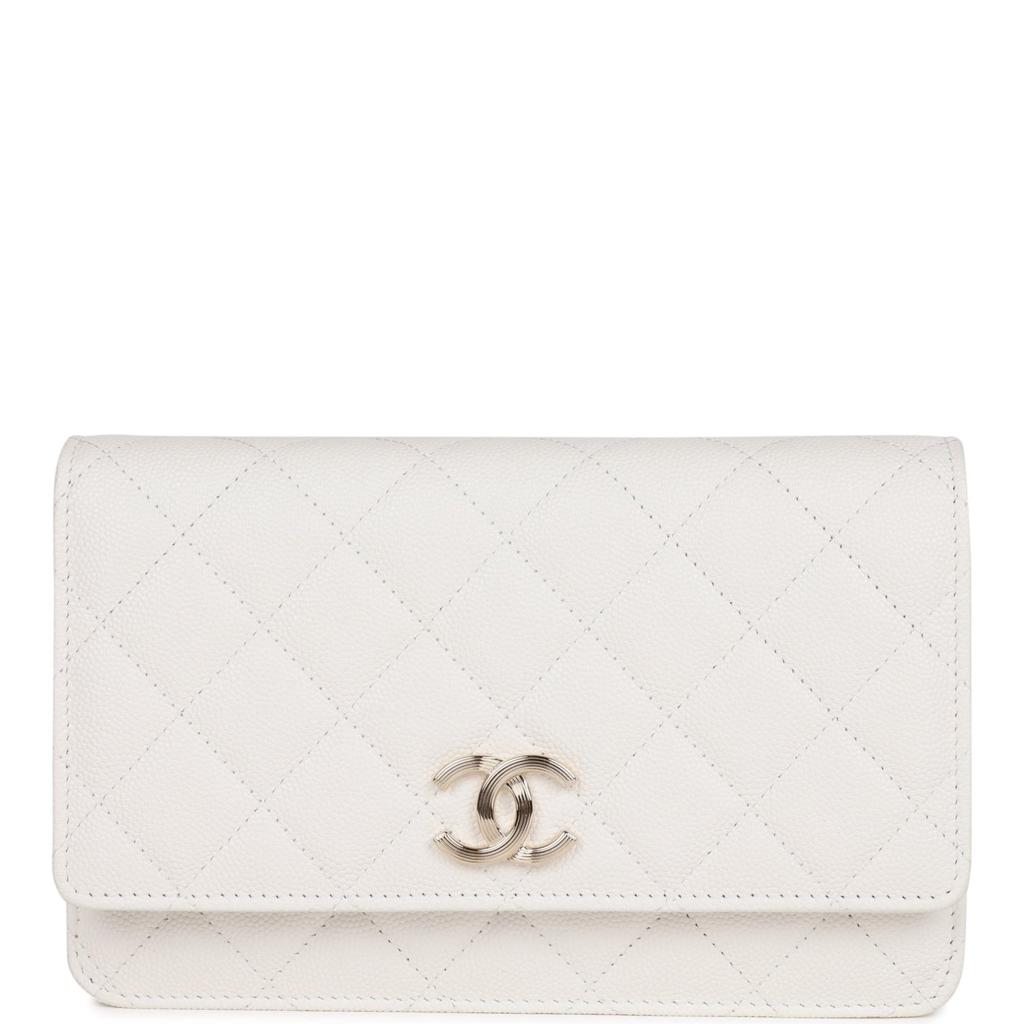 Chanel Wallet On Chain WOC White Caviar Light Gold Hardware