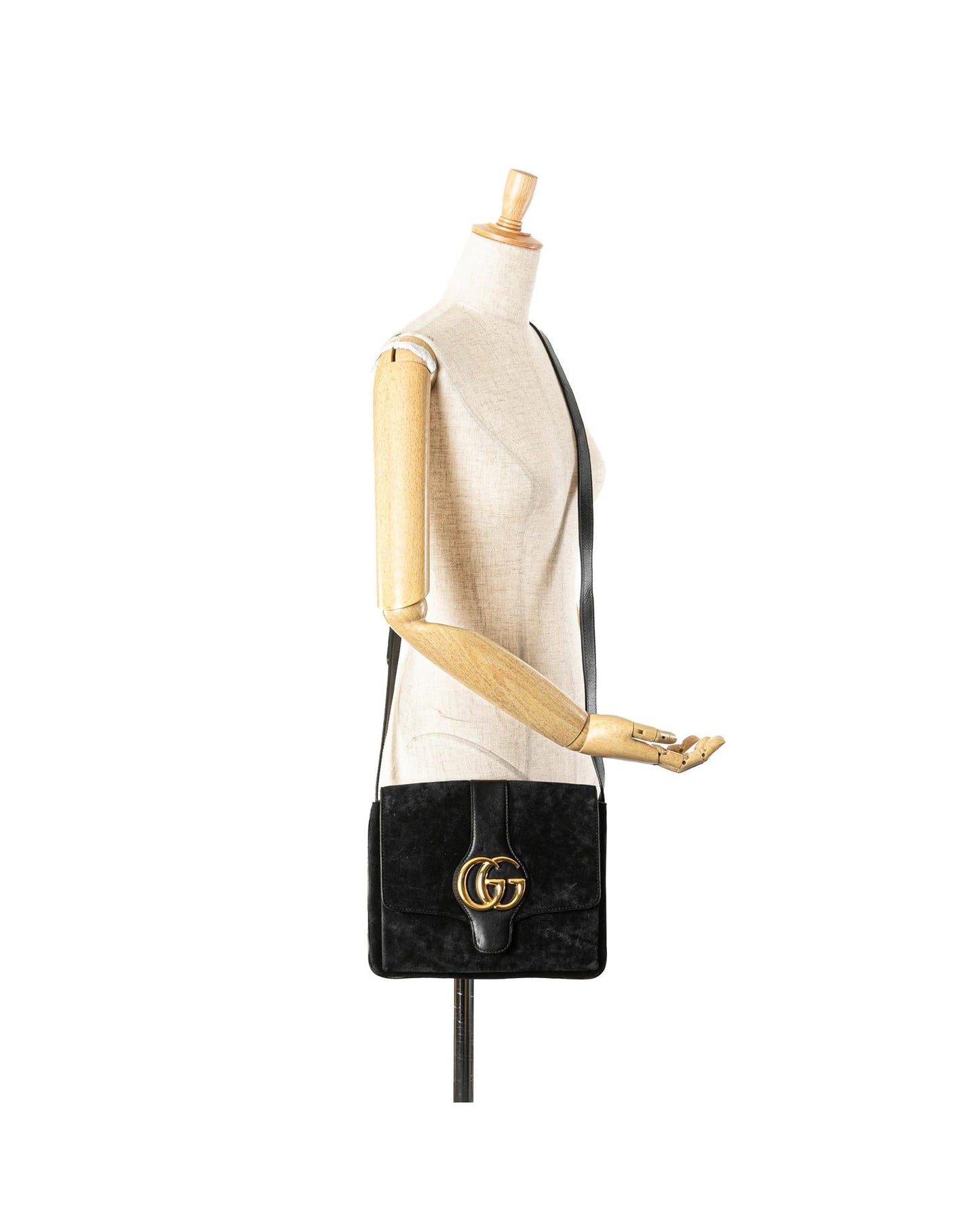 Suede Leather Crossbody Bag with Calf Leather Trim