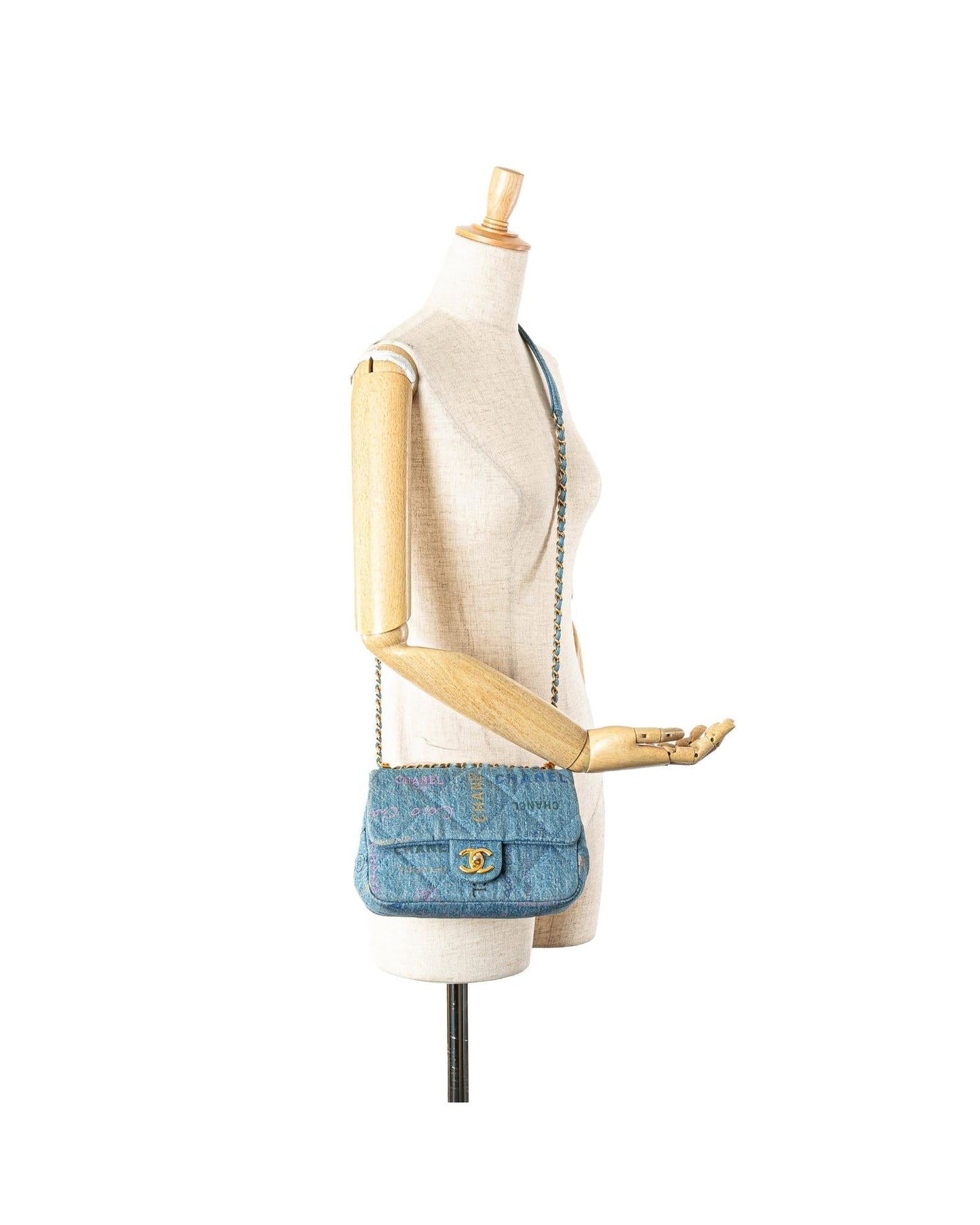 Mini Rectangular Quilted Denim Crossbody Bag