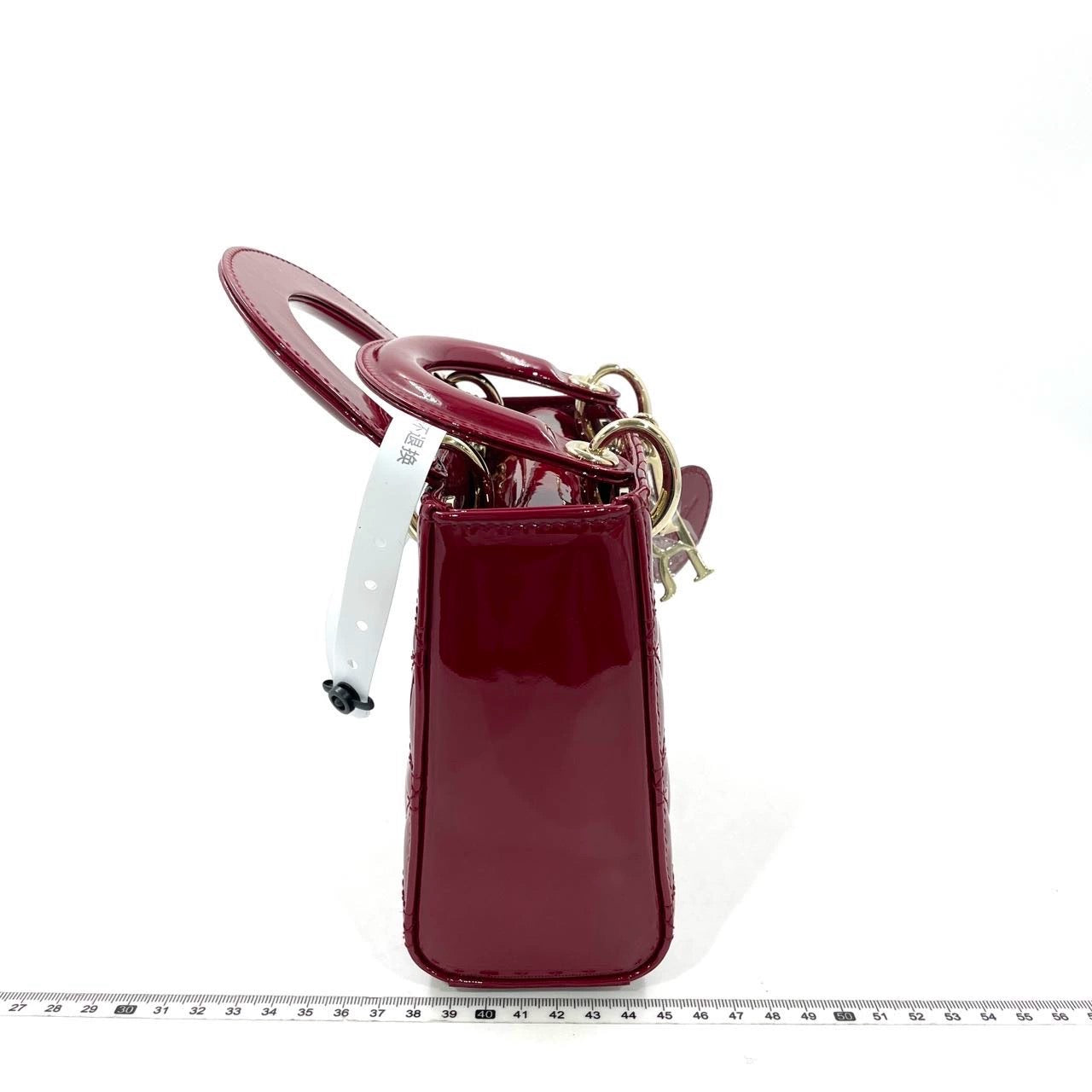 Lady Dior Mini Handbag Burgundy Red Patent Leather Gold-tone Chain Strap 2020 Suede Interior