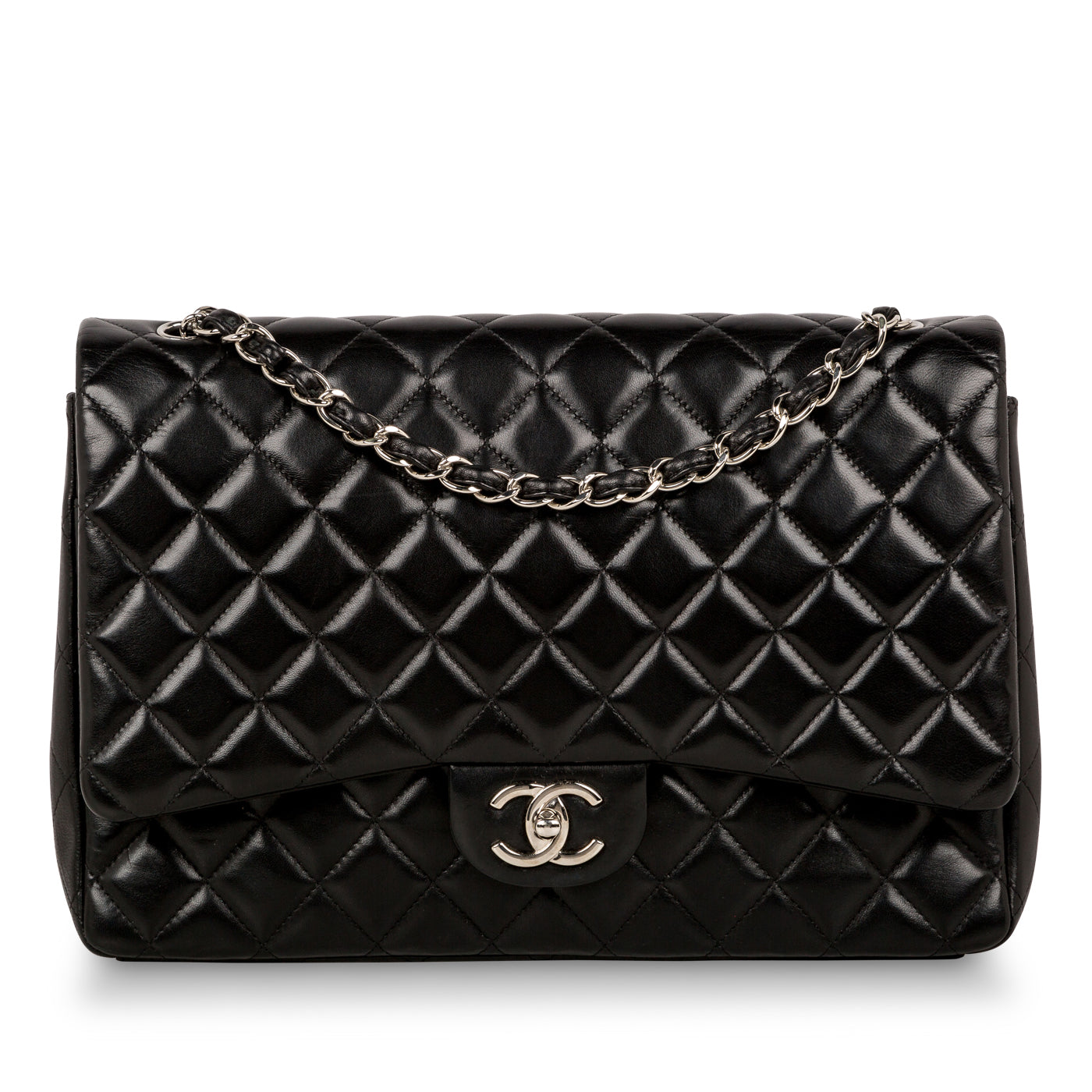 Chanel Classic Flap Lambskin Black Shoulder Bag Style 25